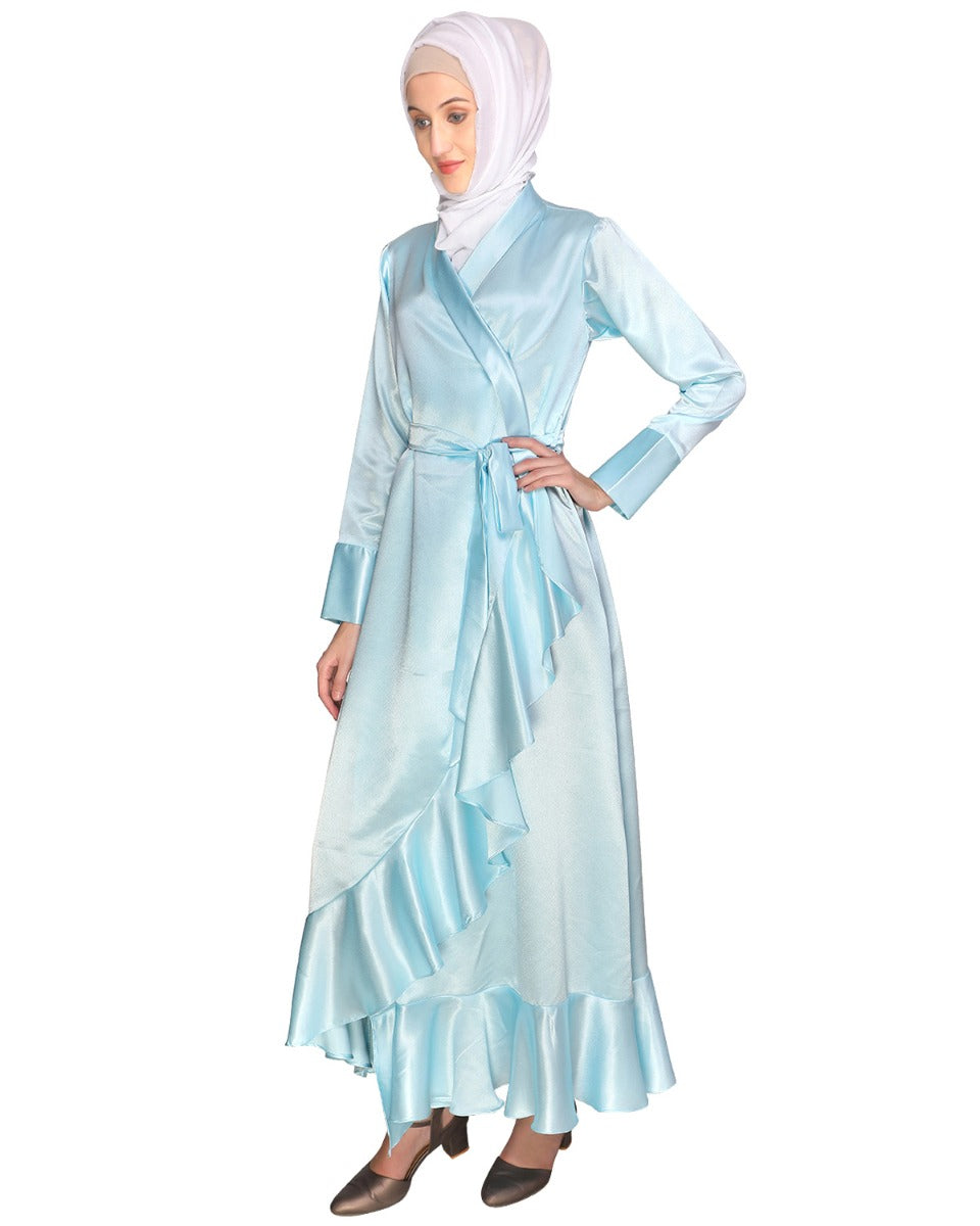 Overlap Maxi Dress Sky Blue