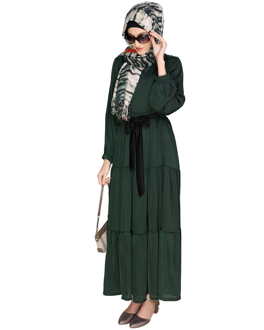 Tiered Maxi Dress Olive Green
