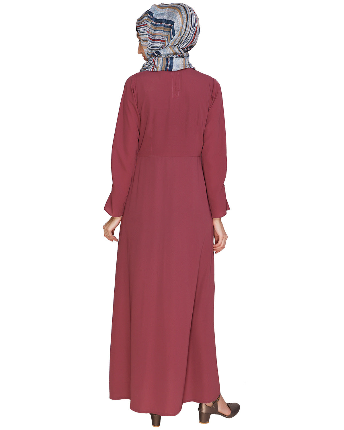 Tassels Detail Abaya Onion Pink S
