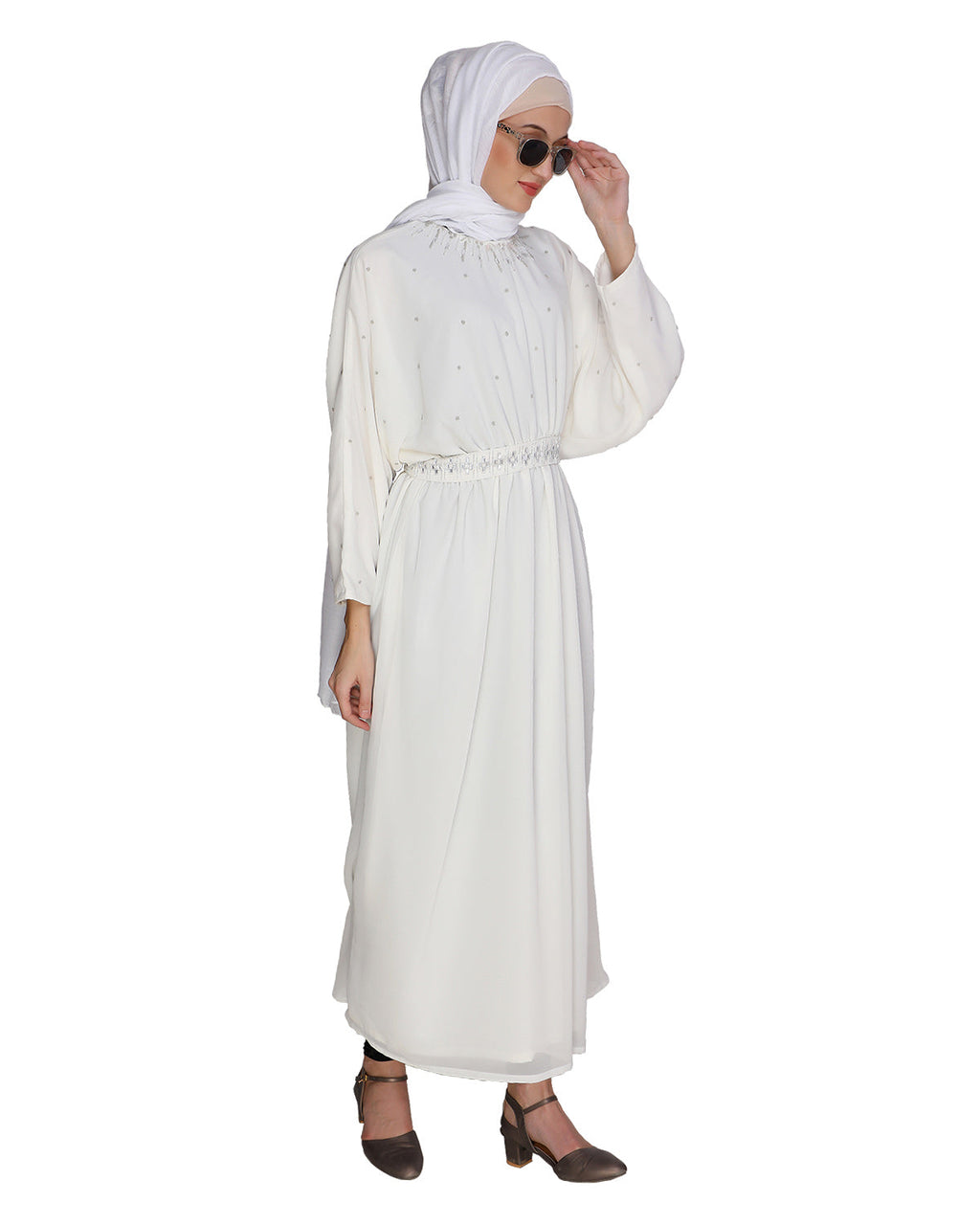 Intricate Handwork Light Green Kaftan Sea Green