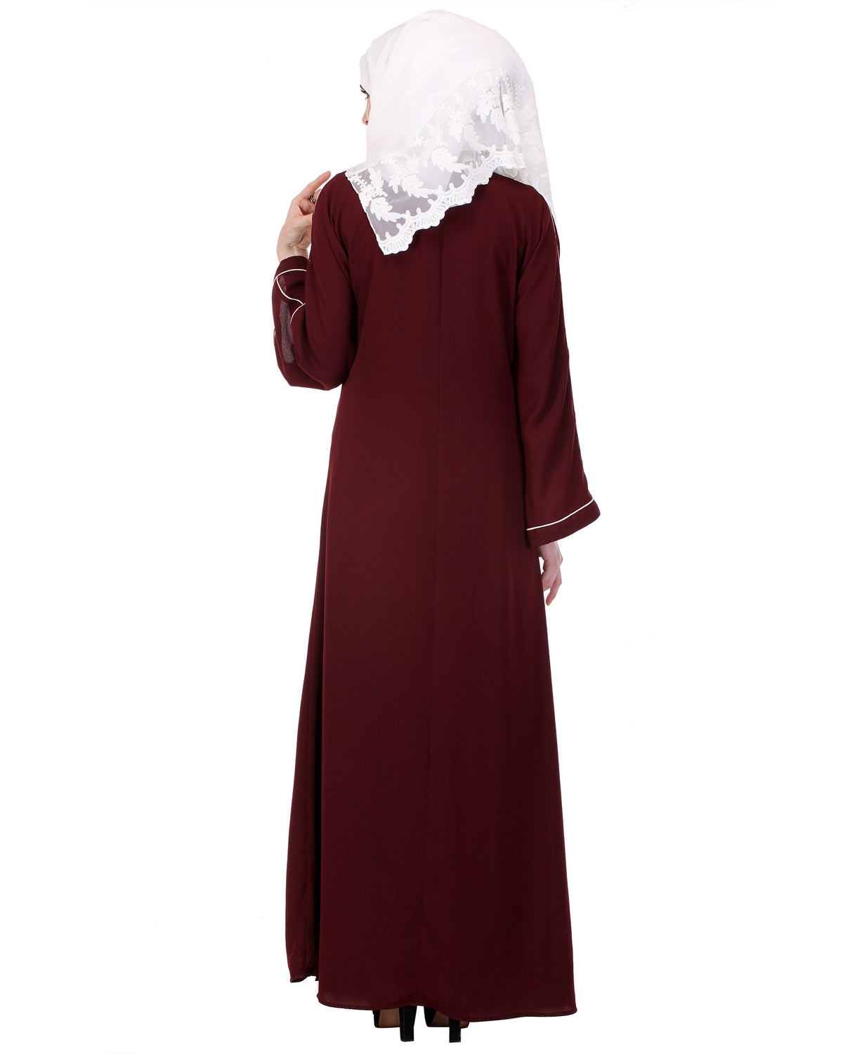 Chocolate Bell Sleeved Coat Style Abaya Chocolate Brown