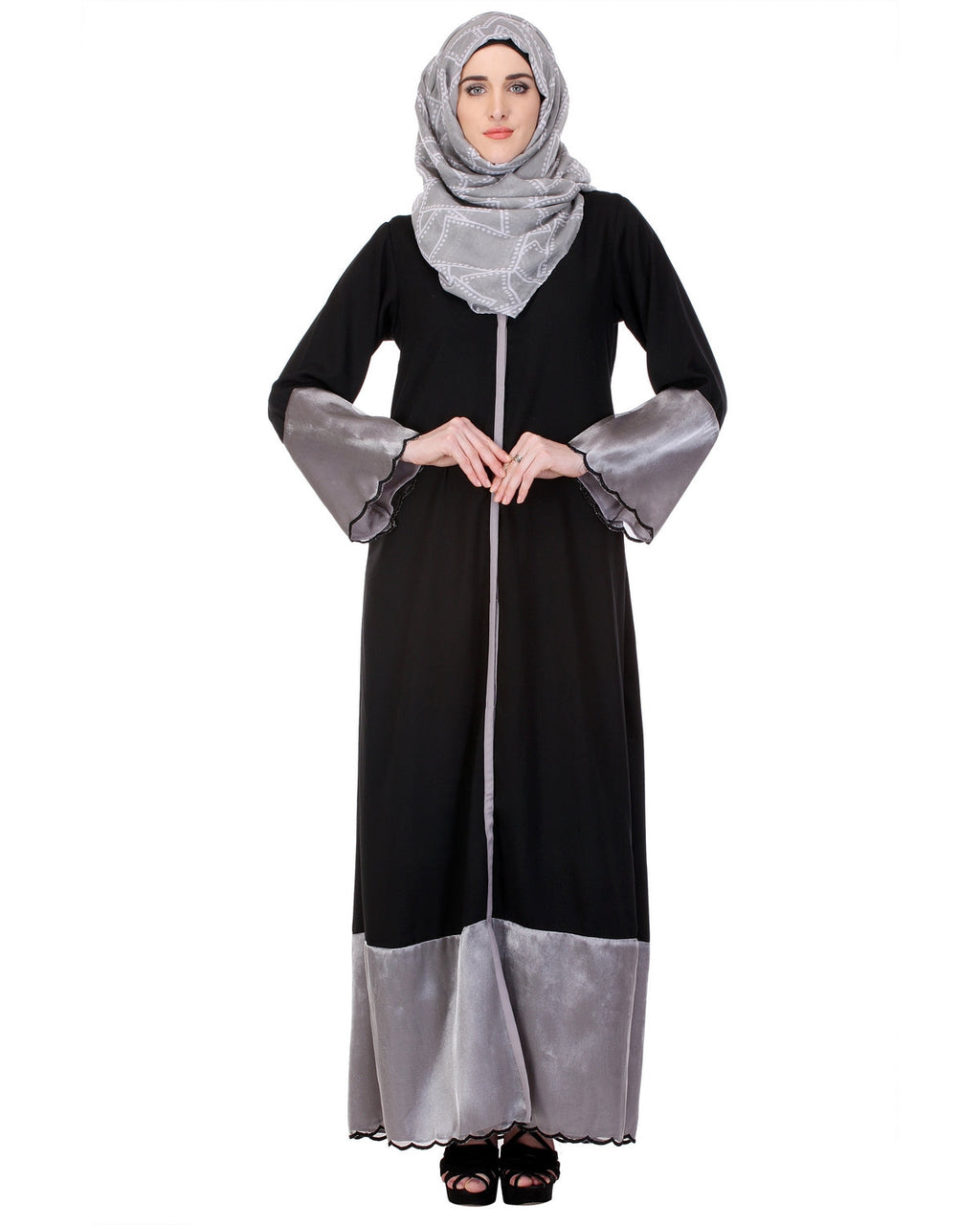 Tissue Casual Abaya Black