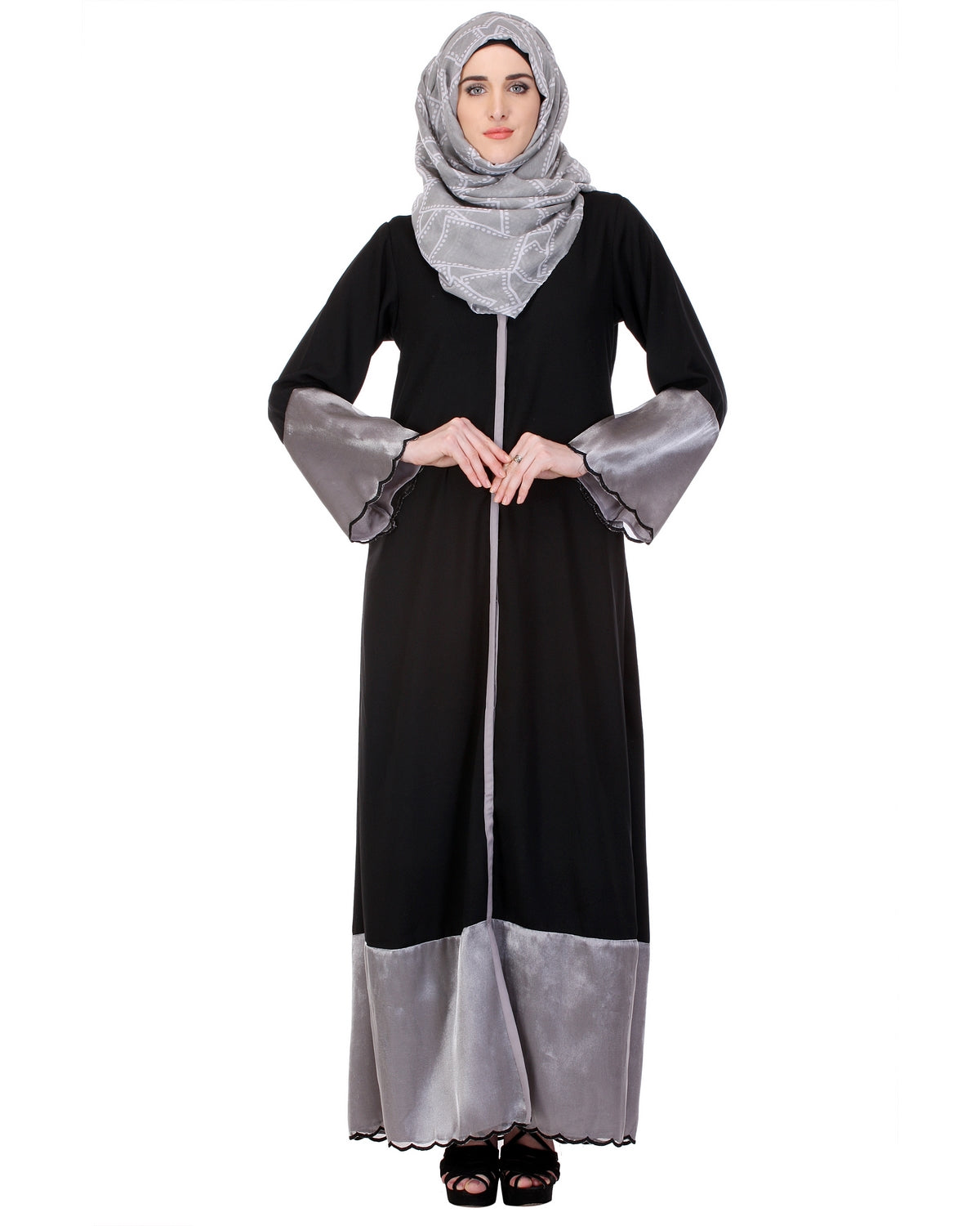 Tissue Casual Abaya Black