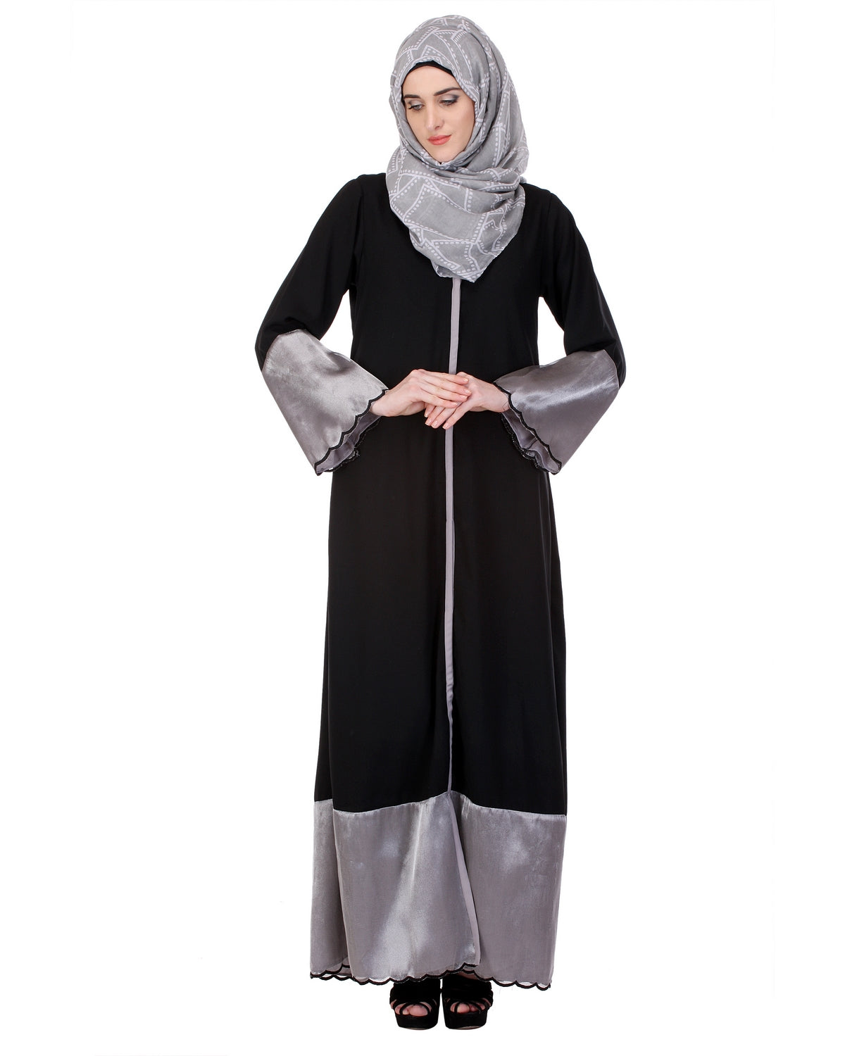 Tissue Casual Abaya Black