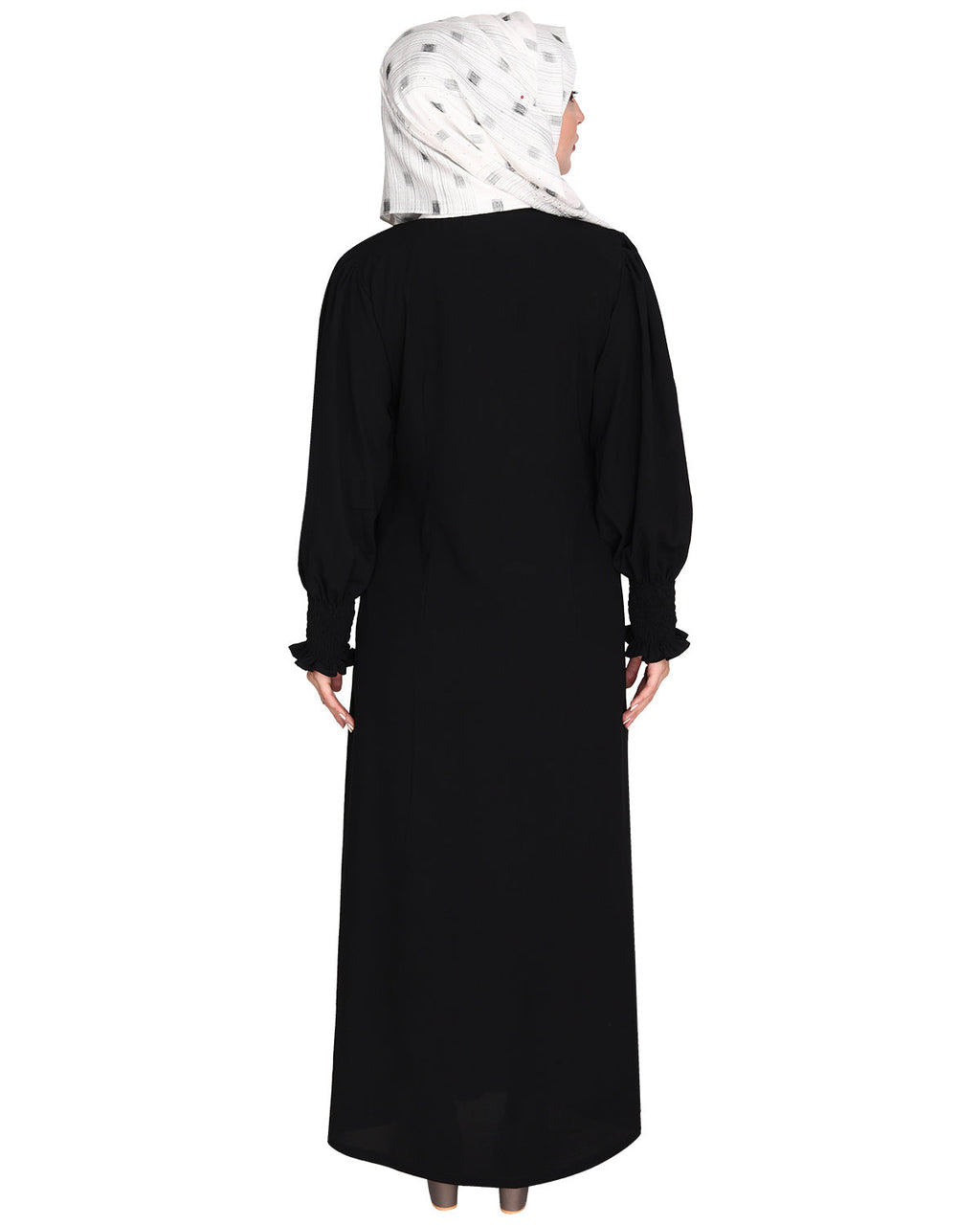 Voguish Front Open Abaya Black