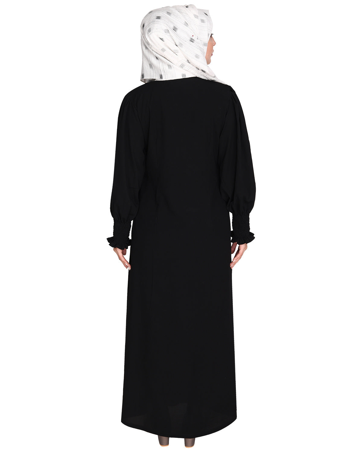 Voguish Front Open Abaya Black