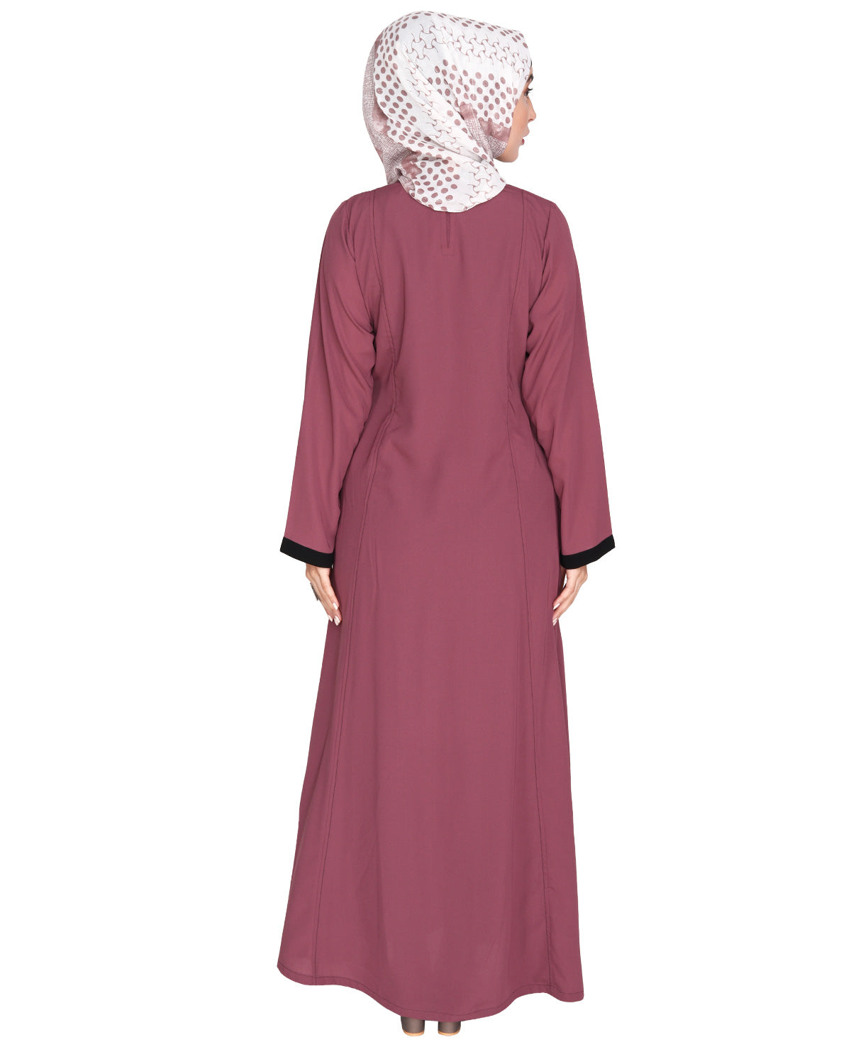 Inverted Pleat Frock Abaya Onion Pink