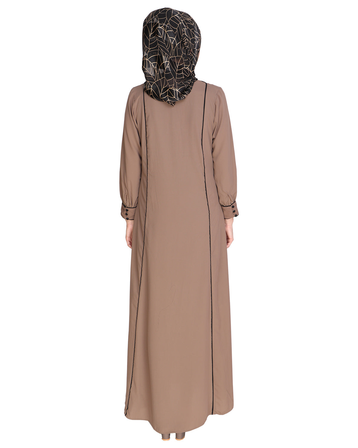 Wavetucks Yoke Abaya Brown