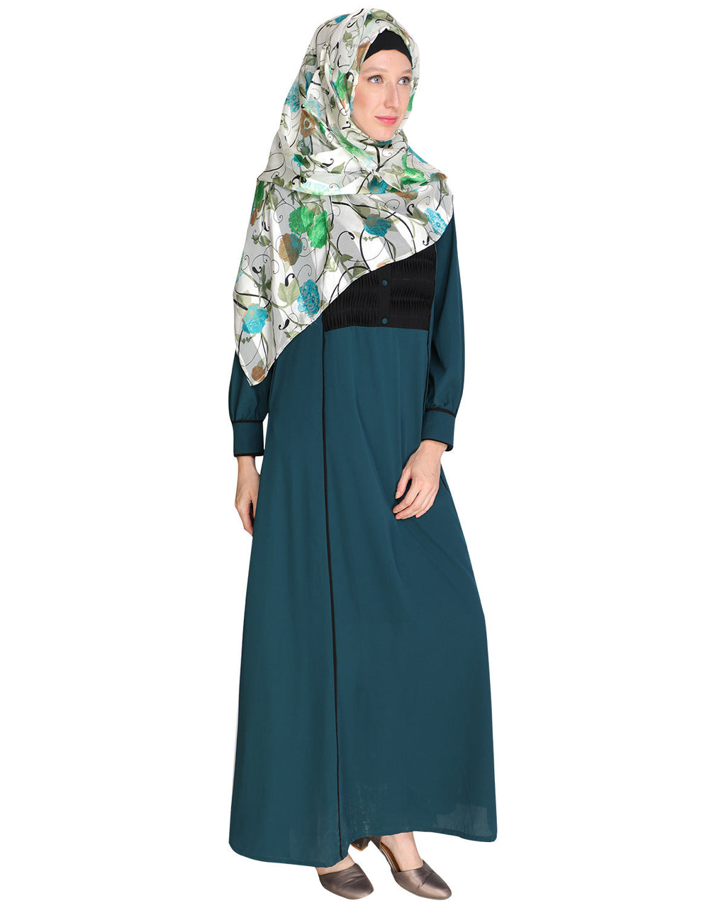 Wavetucks Yoke Abaya Green