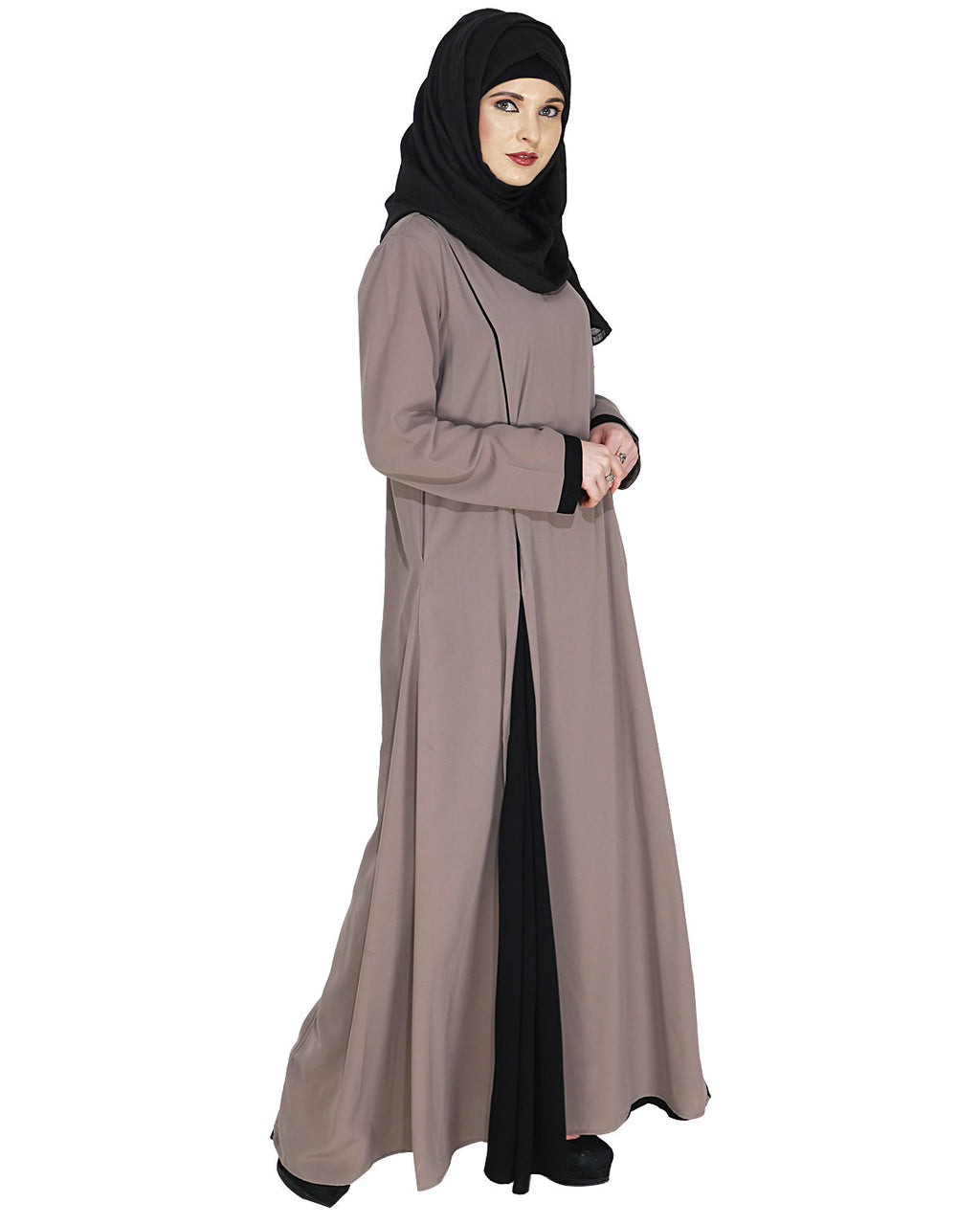 Wavetucks Yoke Abaya Grey