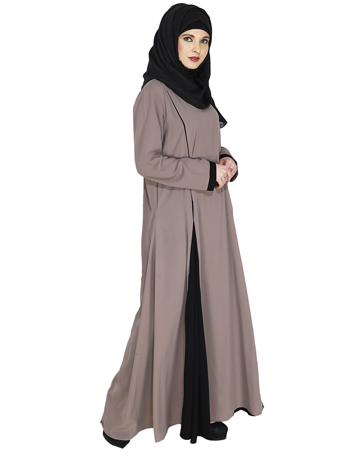 Wavetucks Yoke Abaya Grey