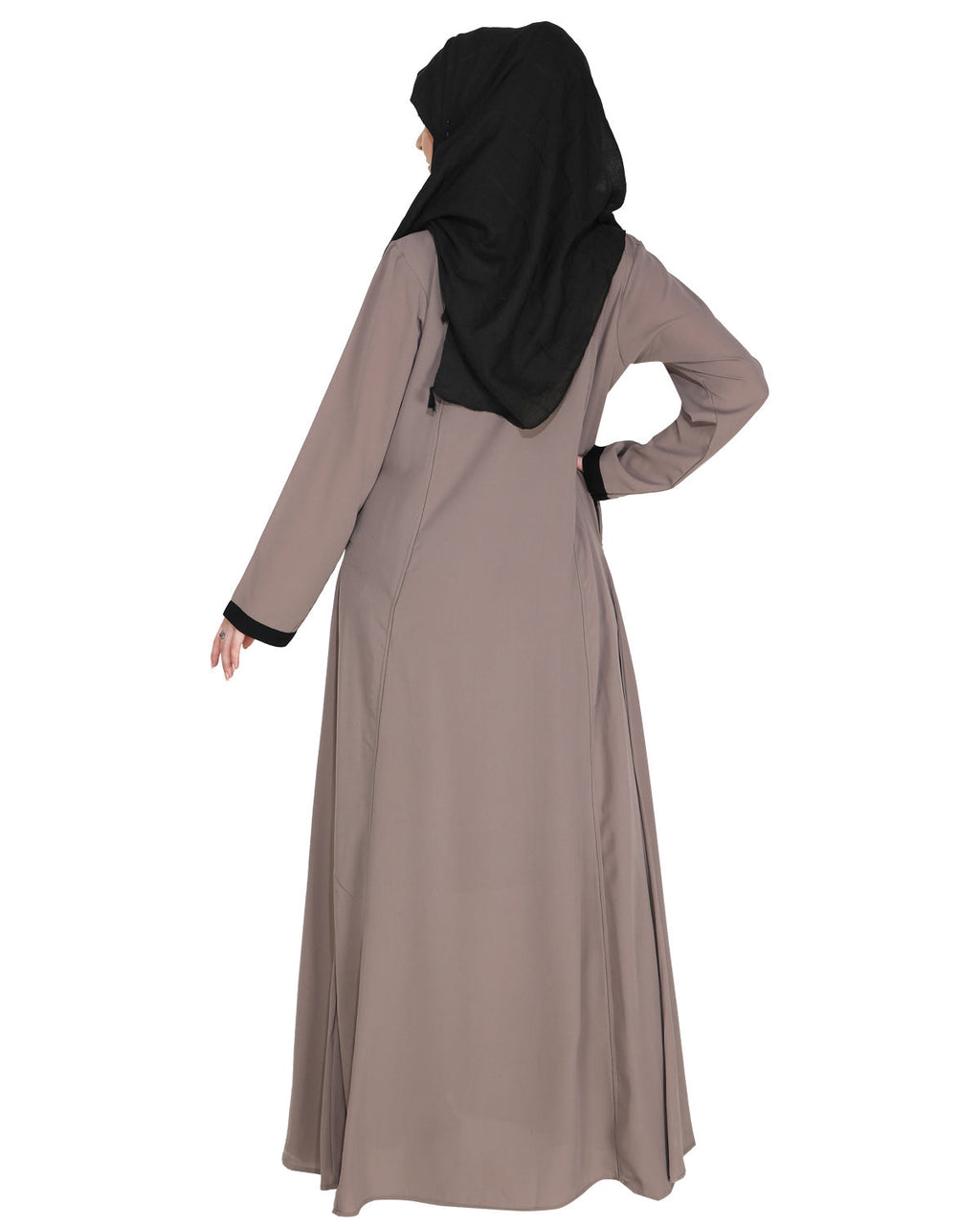 Wavetucks Yoke Abaya Grey