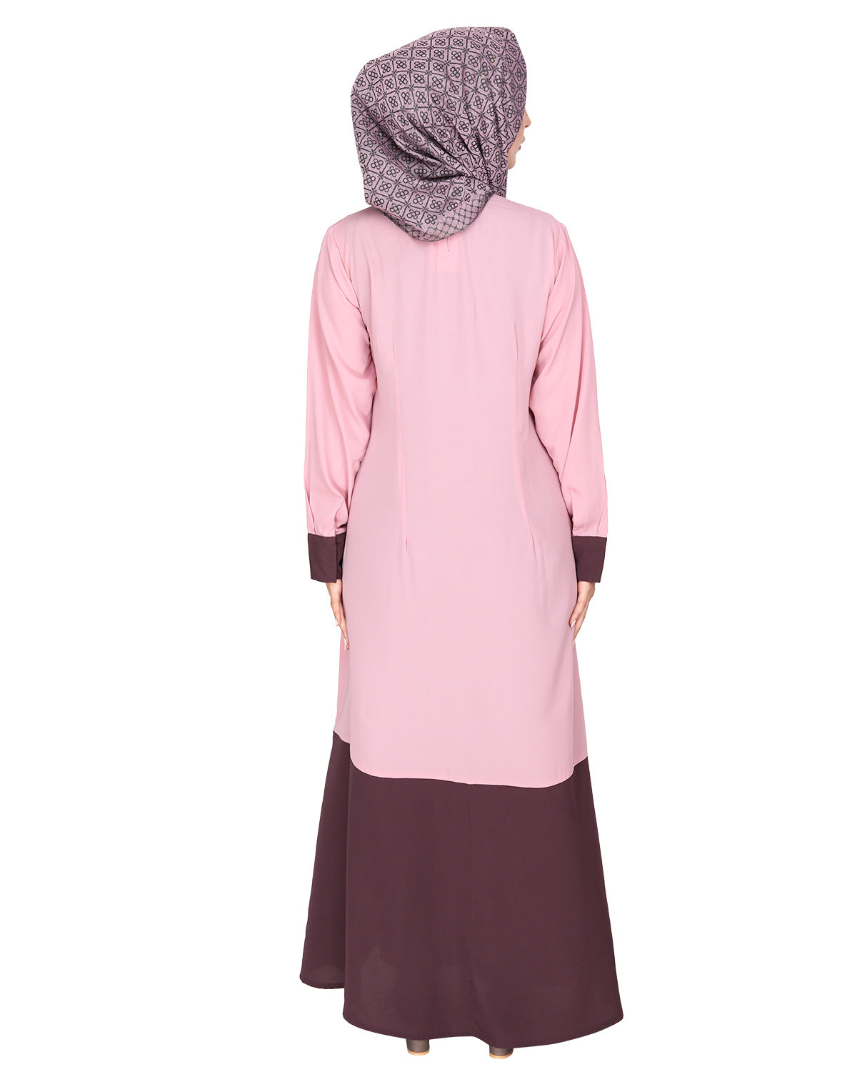 Symmetrical Design Abaya Pink