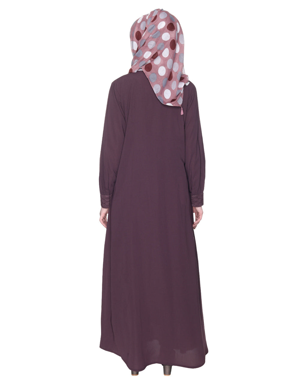 Subtle Lace Dress Abaya Purple