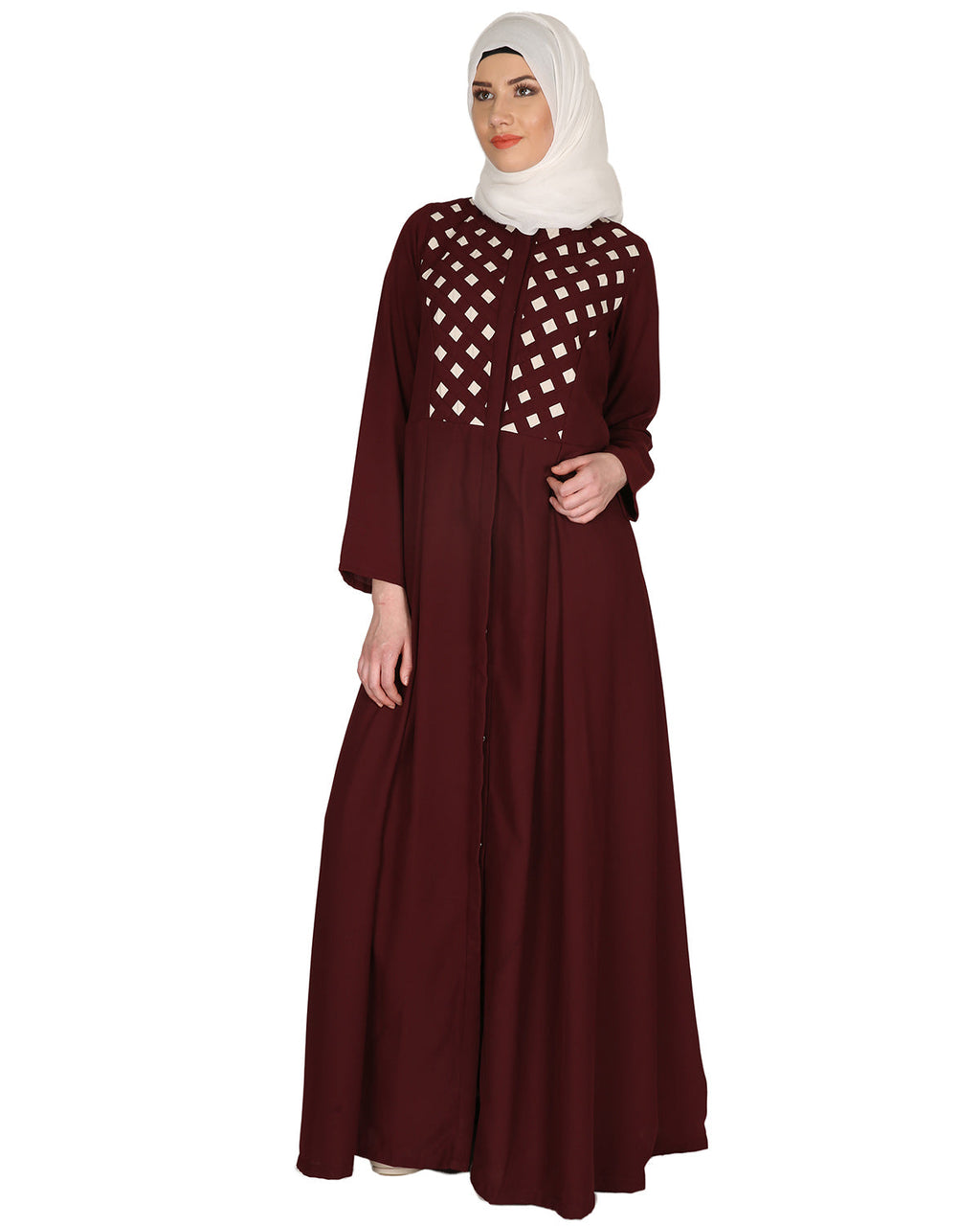 Hand Crafted Checkered Abaya