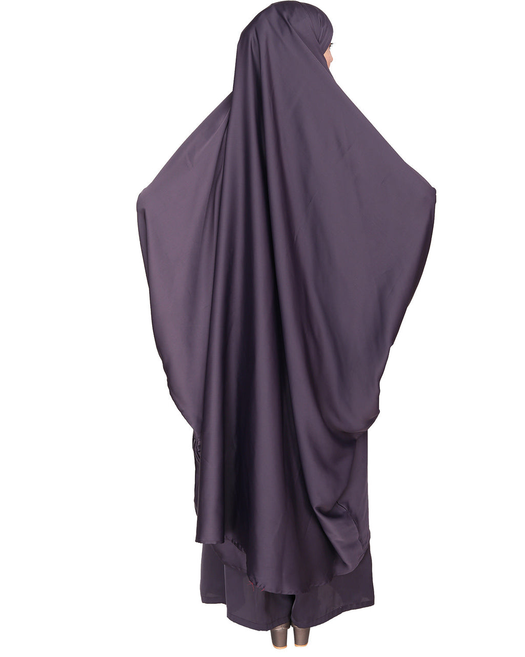 Gleaming Khimar and Skirt Jilbab Set Imperial Purple