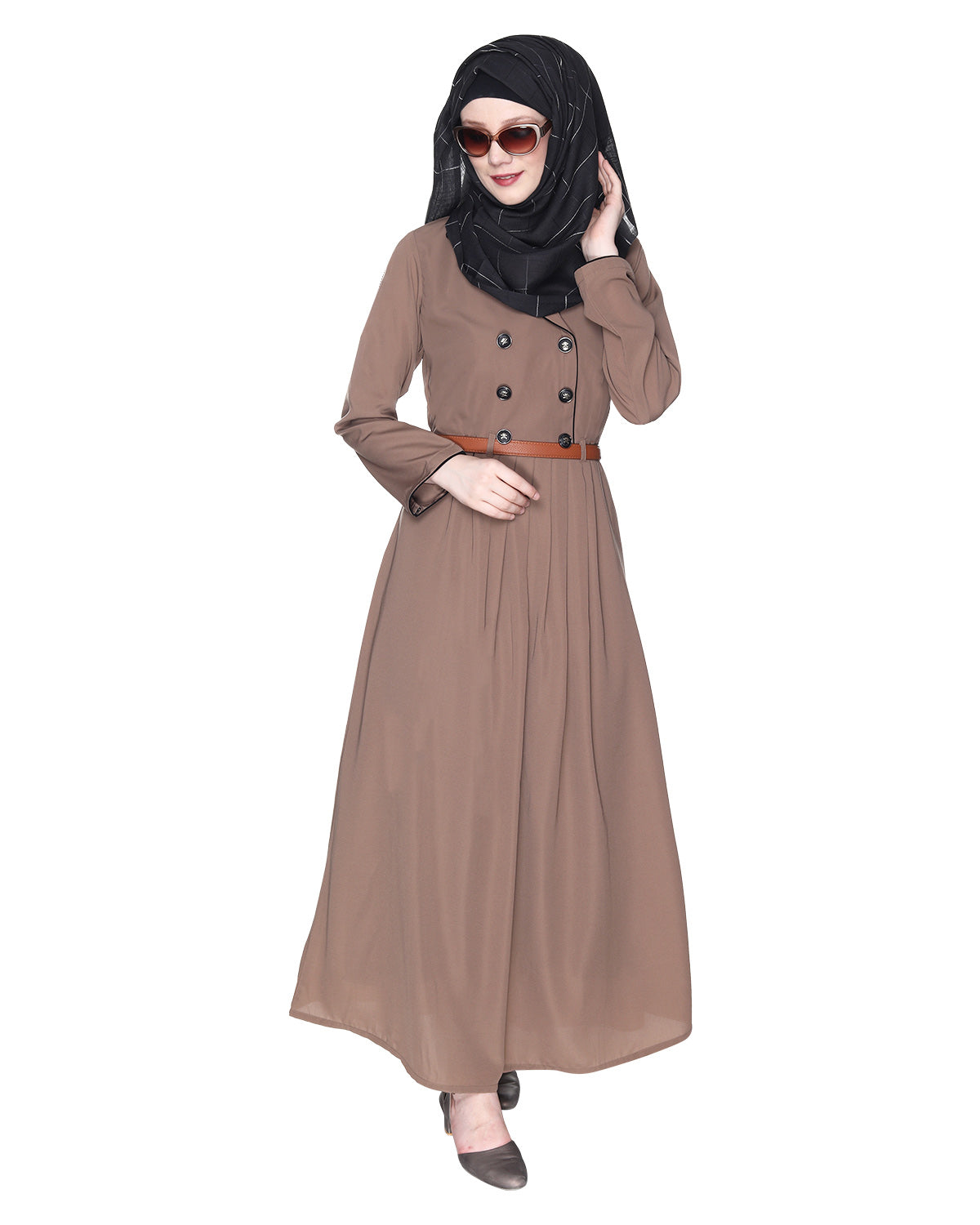 Oak Brown Coat Style Abaya Oak Brown