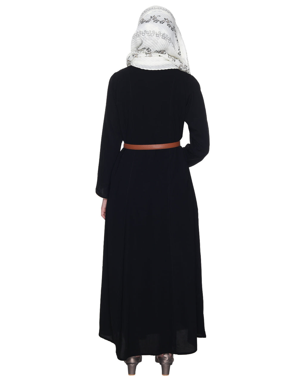 Black Coat Style Abaya Black