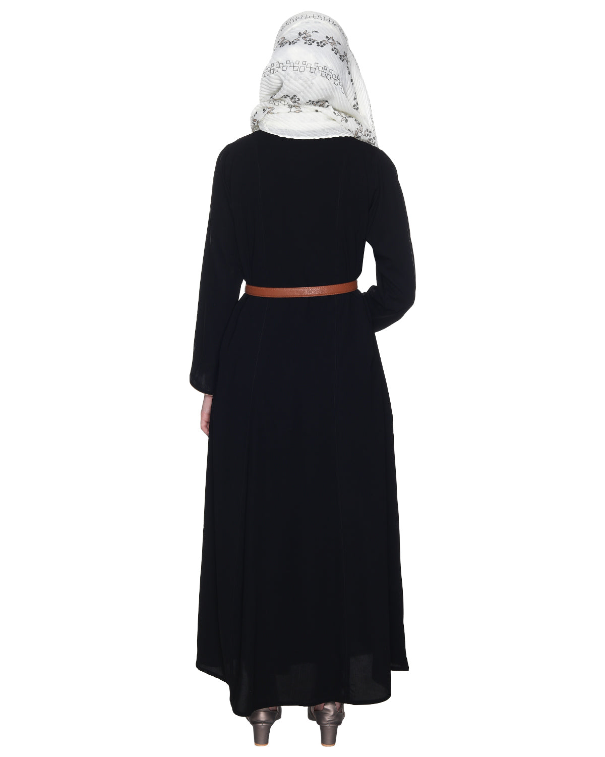 Black Coat Style Abaya Black