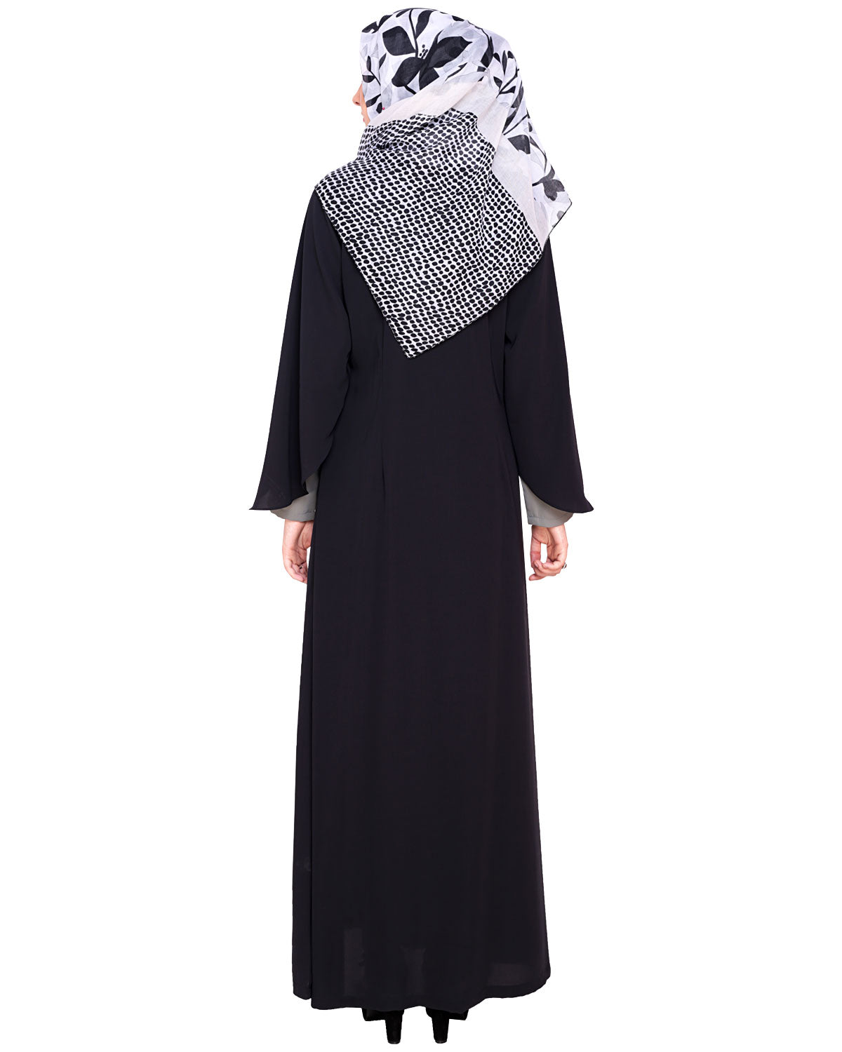 Tulip Sleeved Side Open Abaya Navy