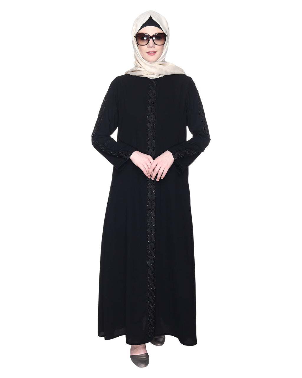 Glittering Loops Abaya Black