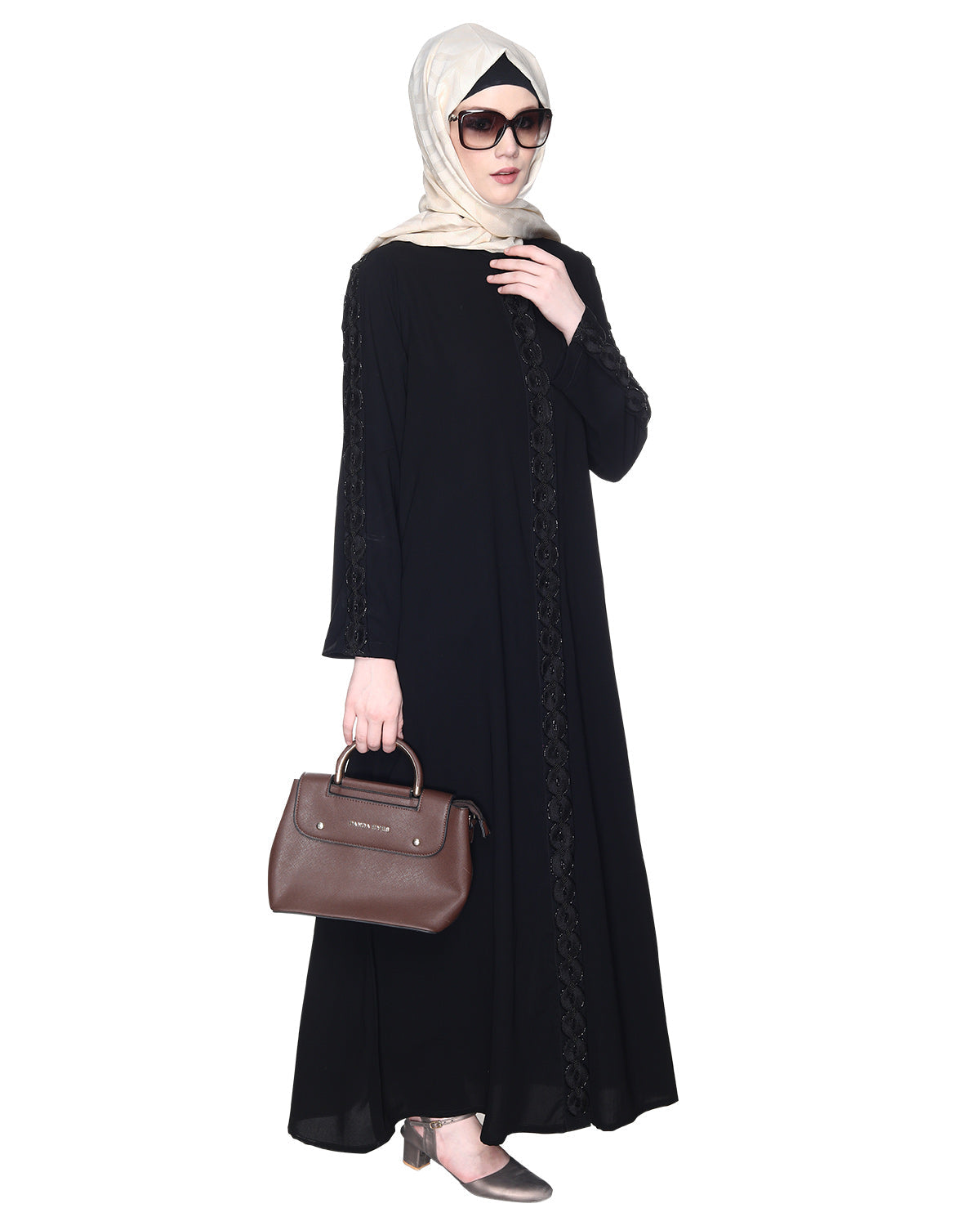 Glittering Loops Abaya Black