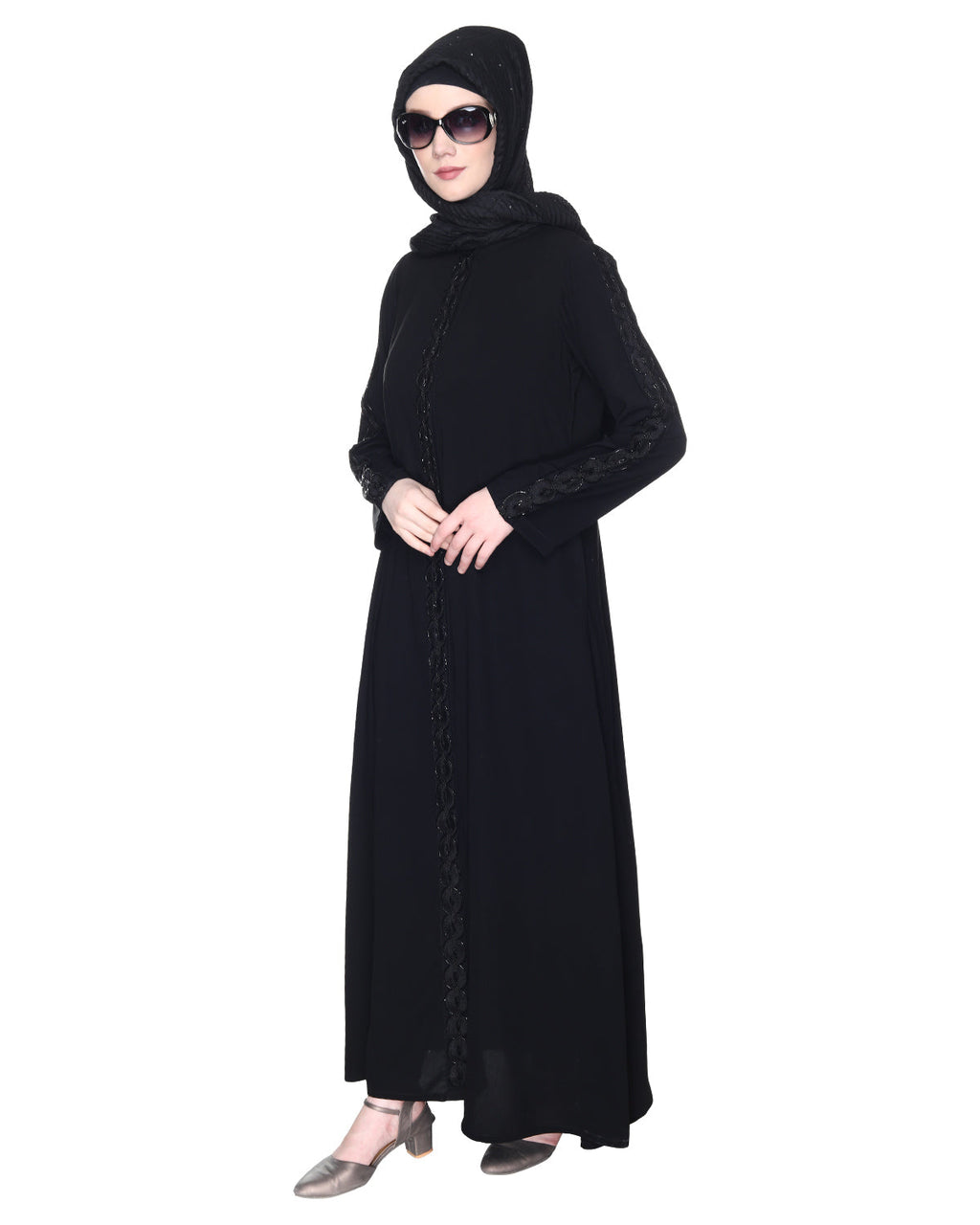 Glittering Loops Abaya Black
