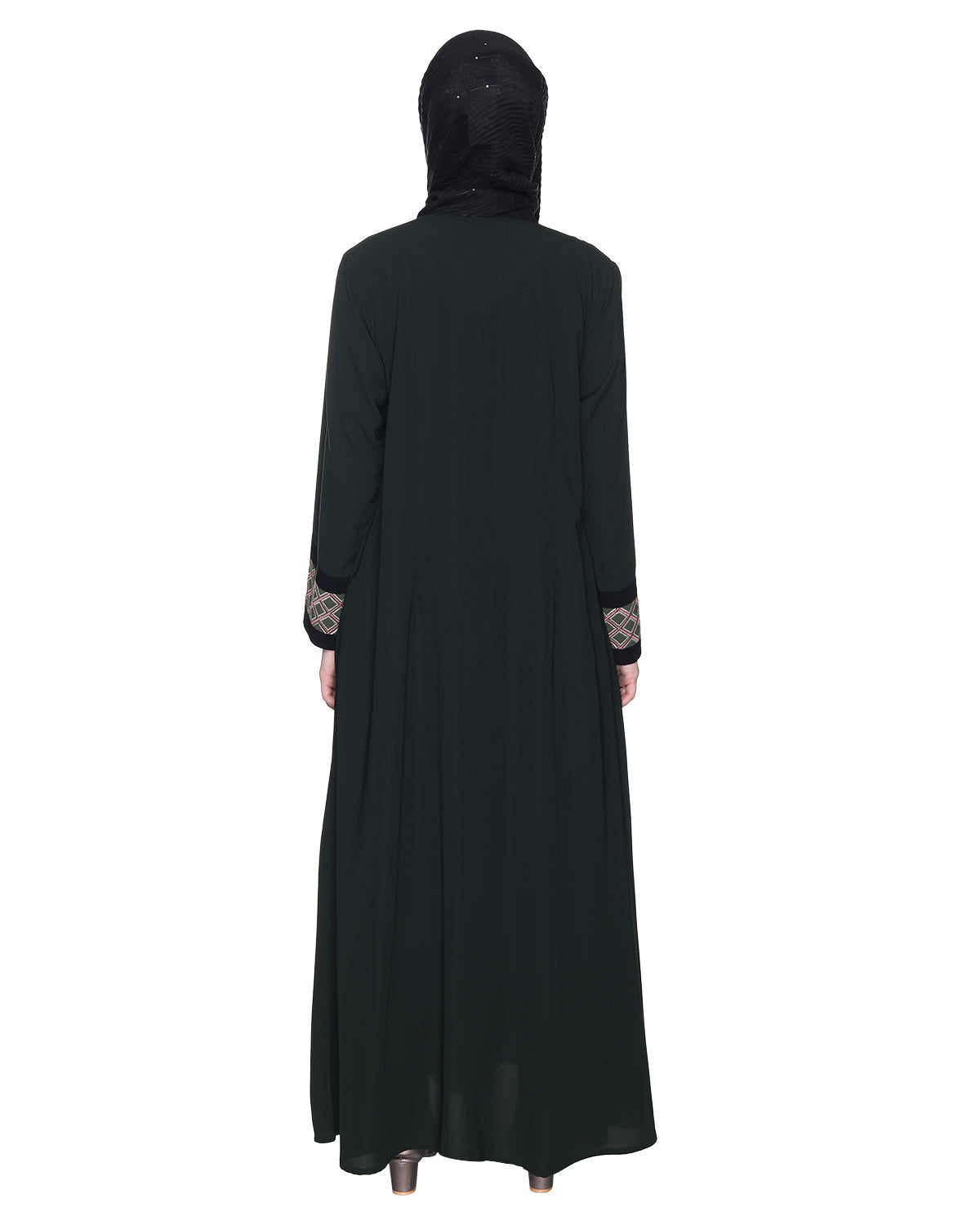 Magnificent Abaya With Gleaming Yolk And Sleeves OLIVE GREEN