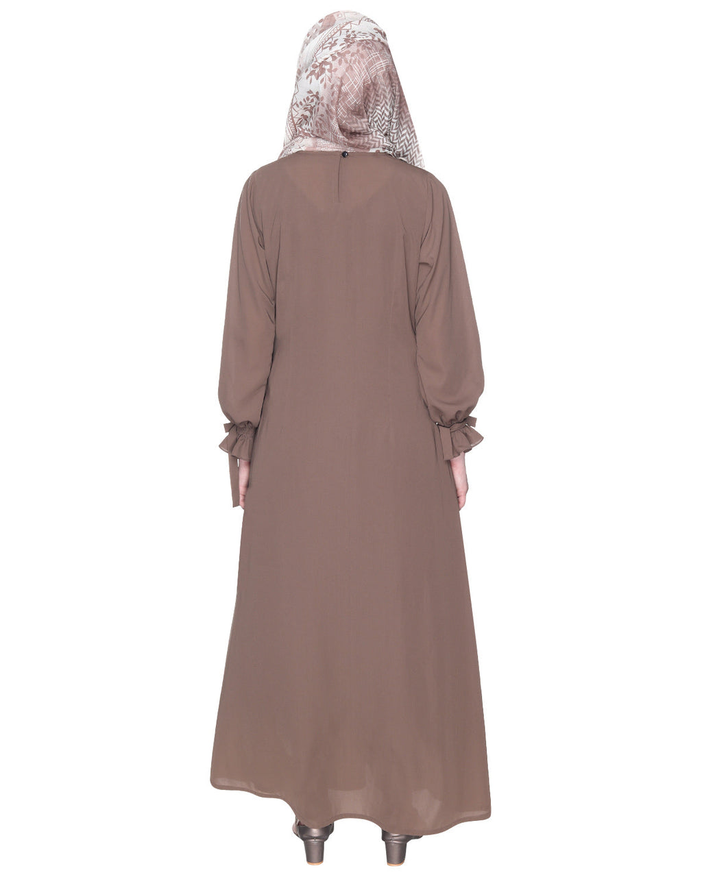 Sleek Looking Slit Style Abaya Light Brown