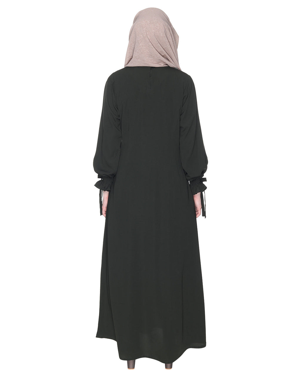 Sleek Looking Slit Style Abaya Olive Dead Mint