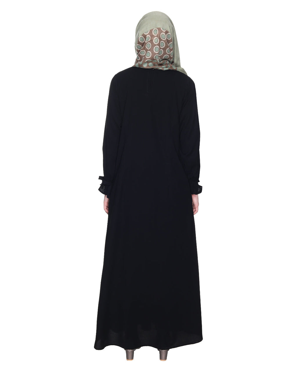 Sleek Looking Slit Style Abaya Sage Green