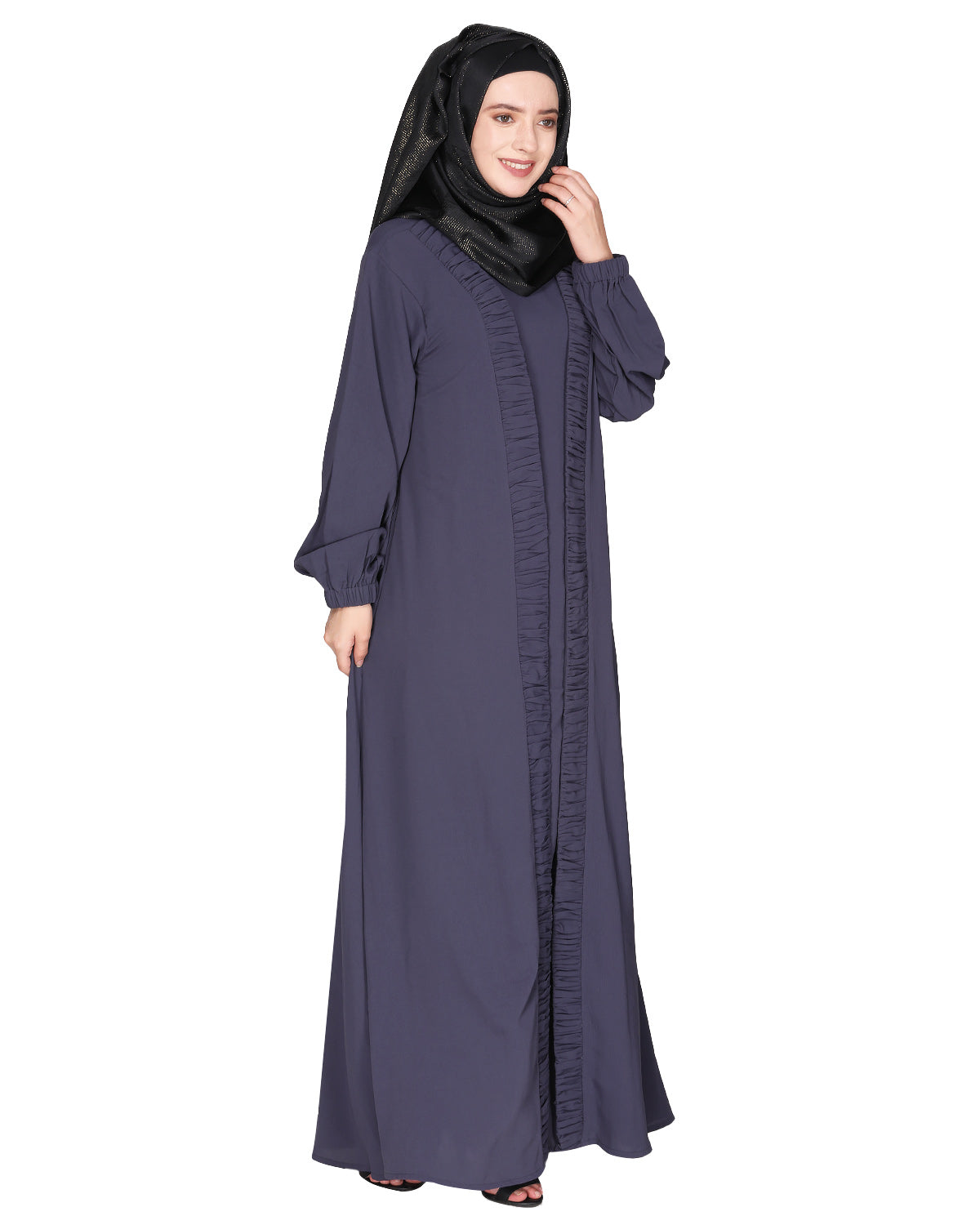 Casual Gown style Abaya Dark Grey