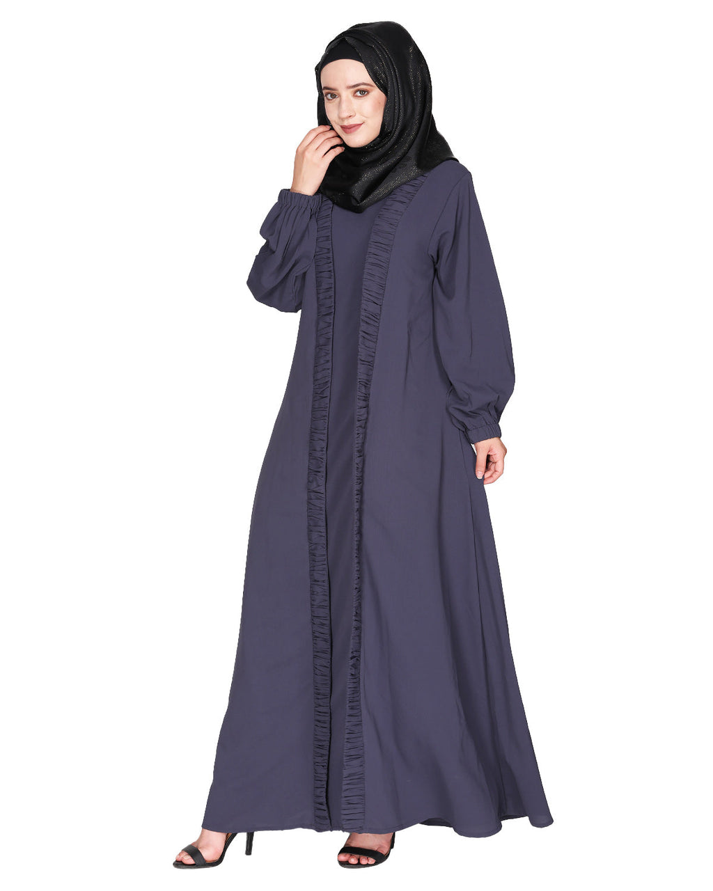 Casual Gown style Abaya Dark Grey