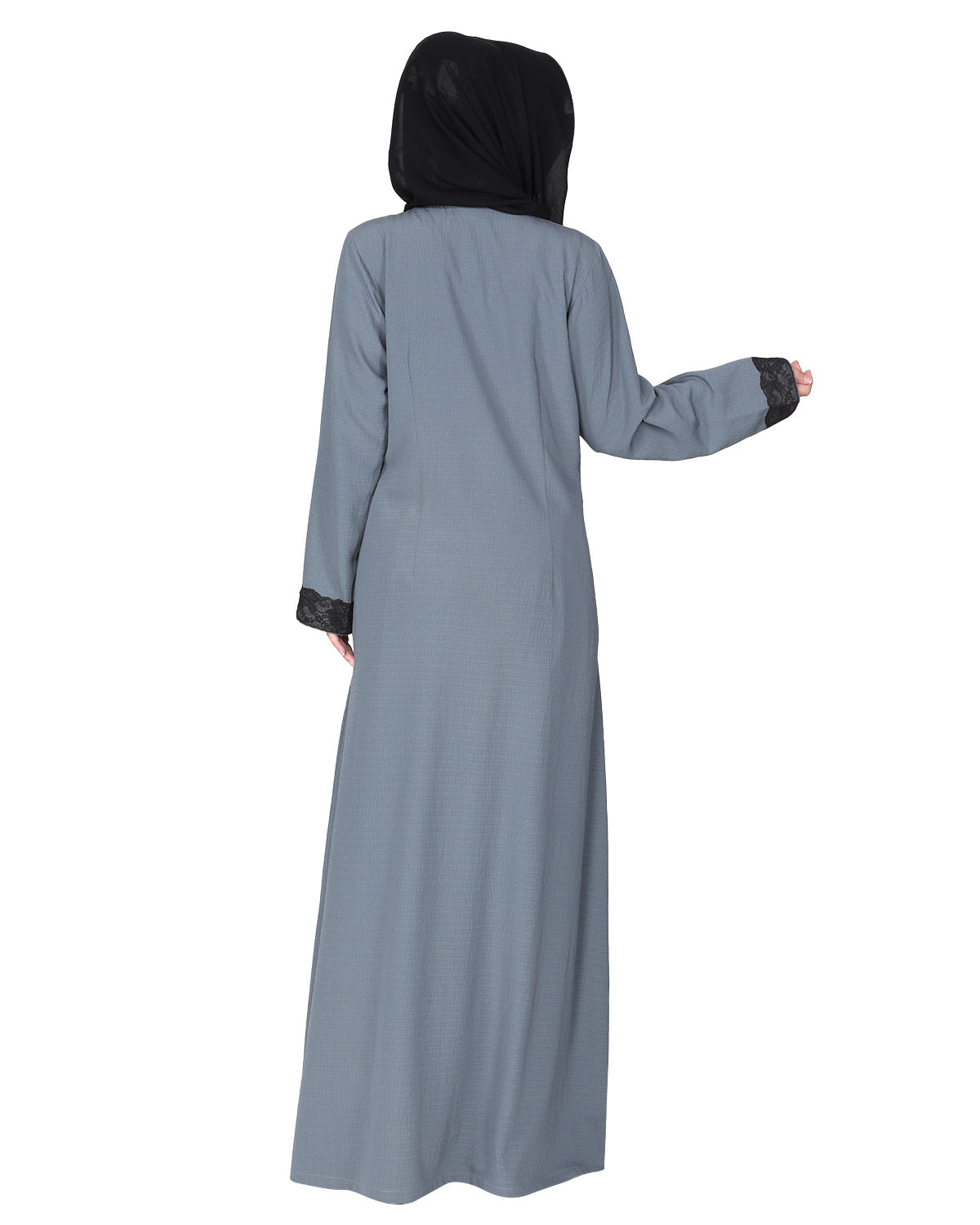 Straightlaced formal dead mint front open Abaya Grey