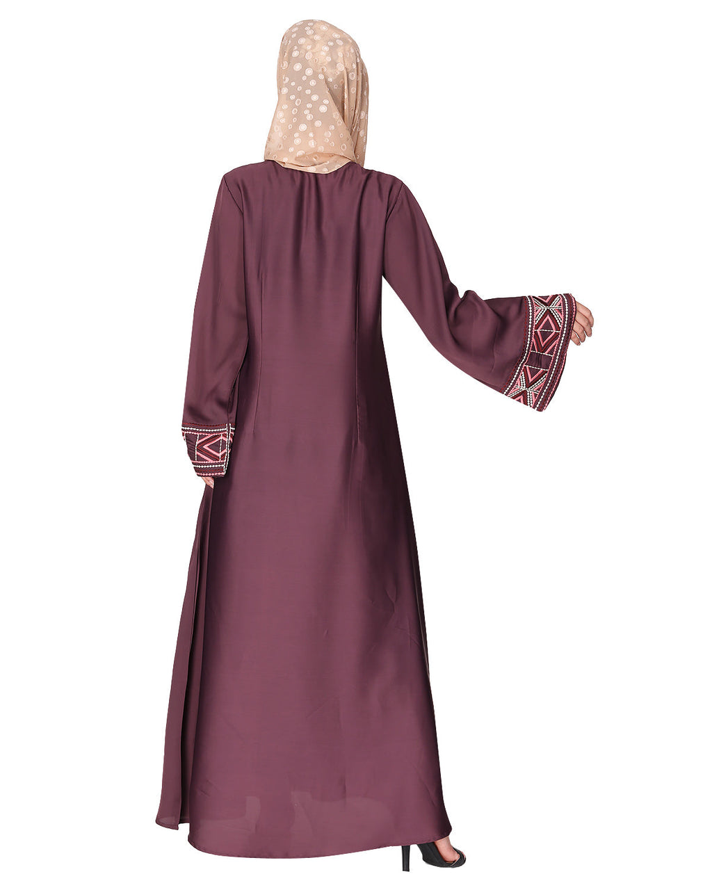A pretty smooth flowing Bohemian Bell Sleeves abaya Purple