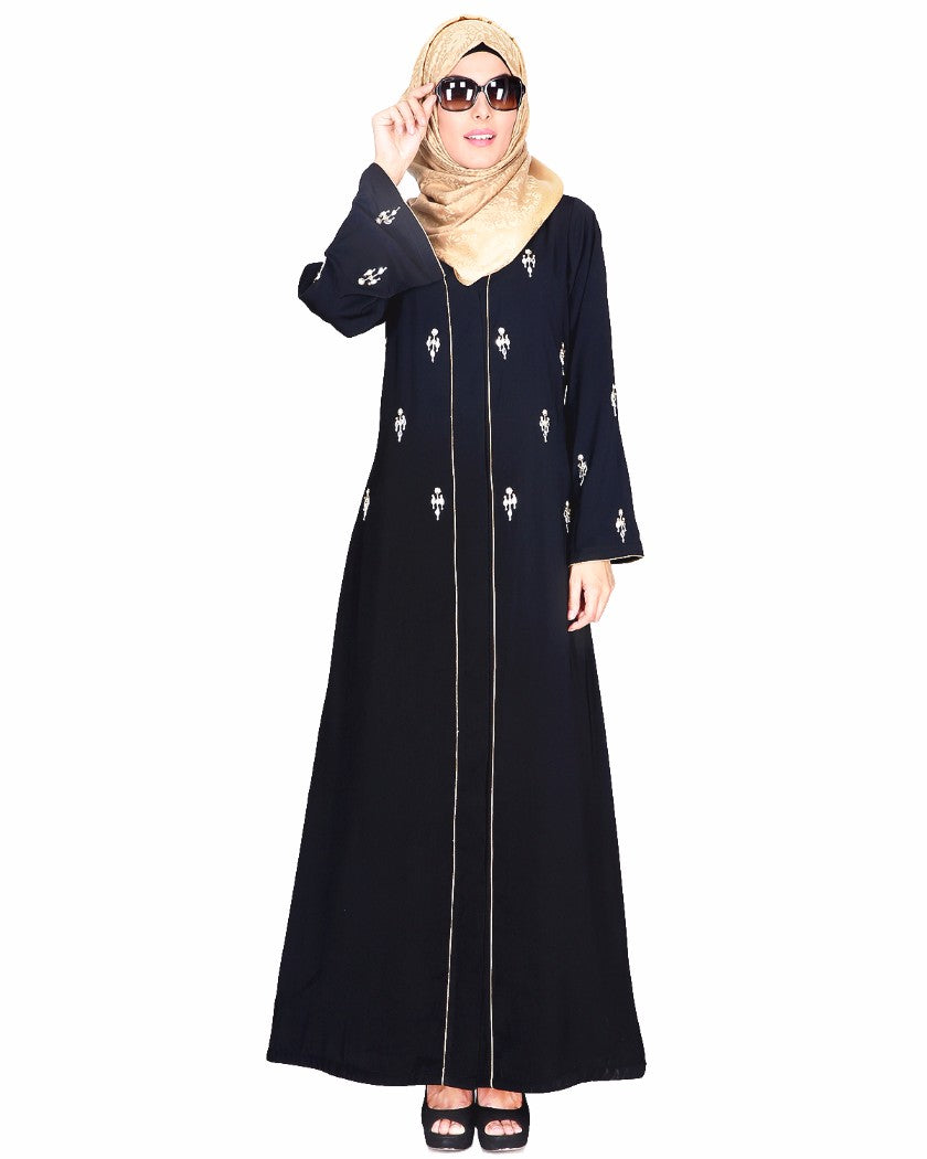 Crystal Embellished Abaya Black