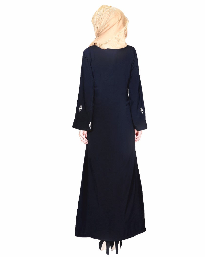 Crystal Embellished Abaya Black