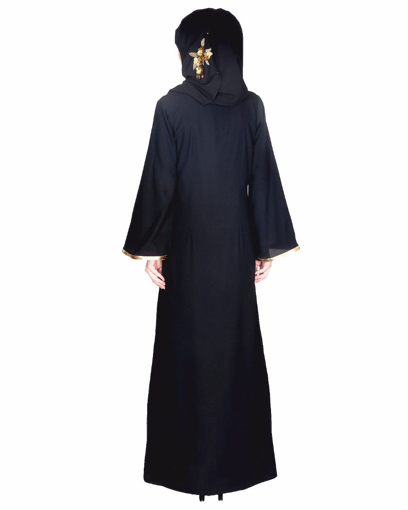 Beautiful Hand Embroidered Abaya Black