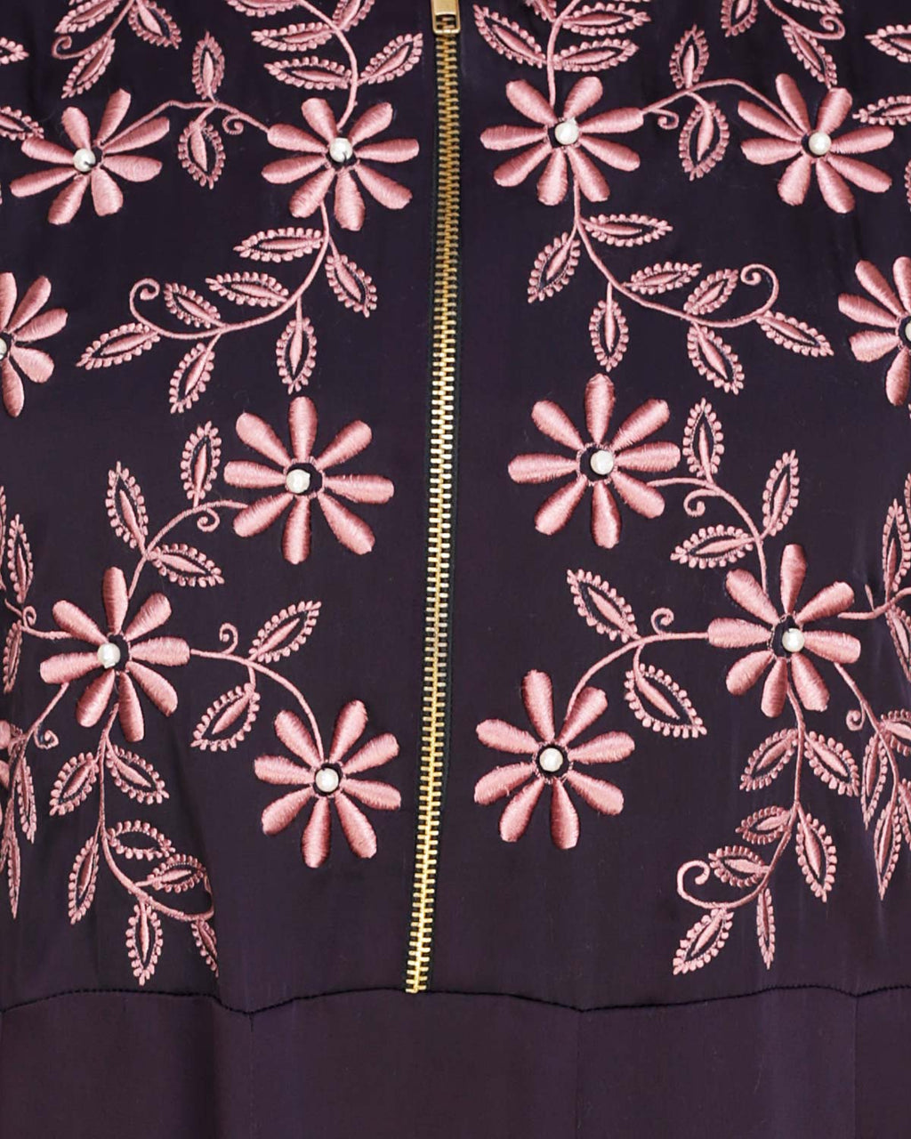 Beautiful Embroidered Abaya Yoke Dark Purple