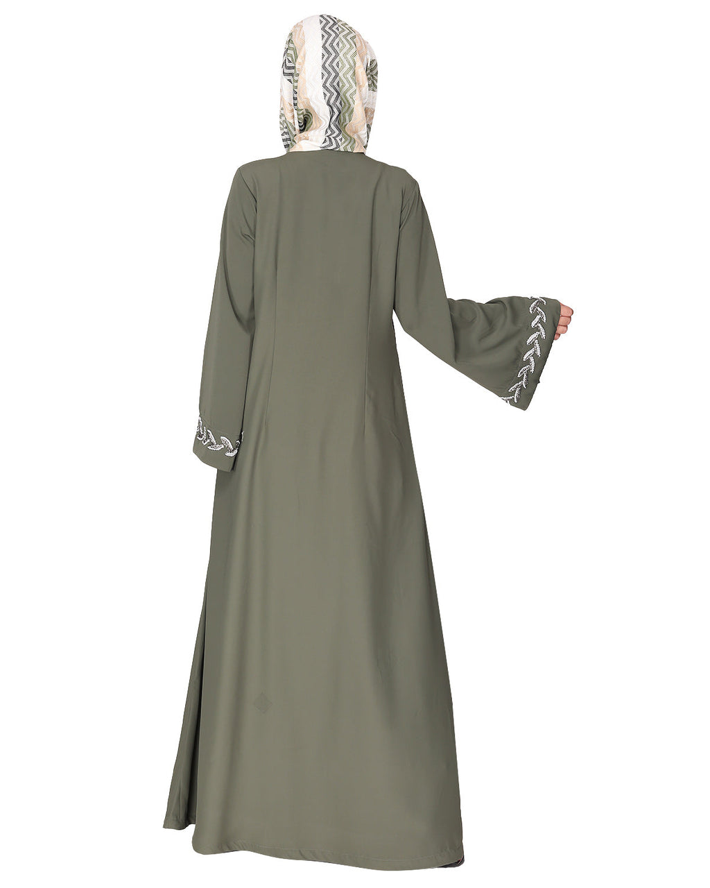 Extraordinary Pearl Drop leaves abaya Dead Mint