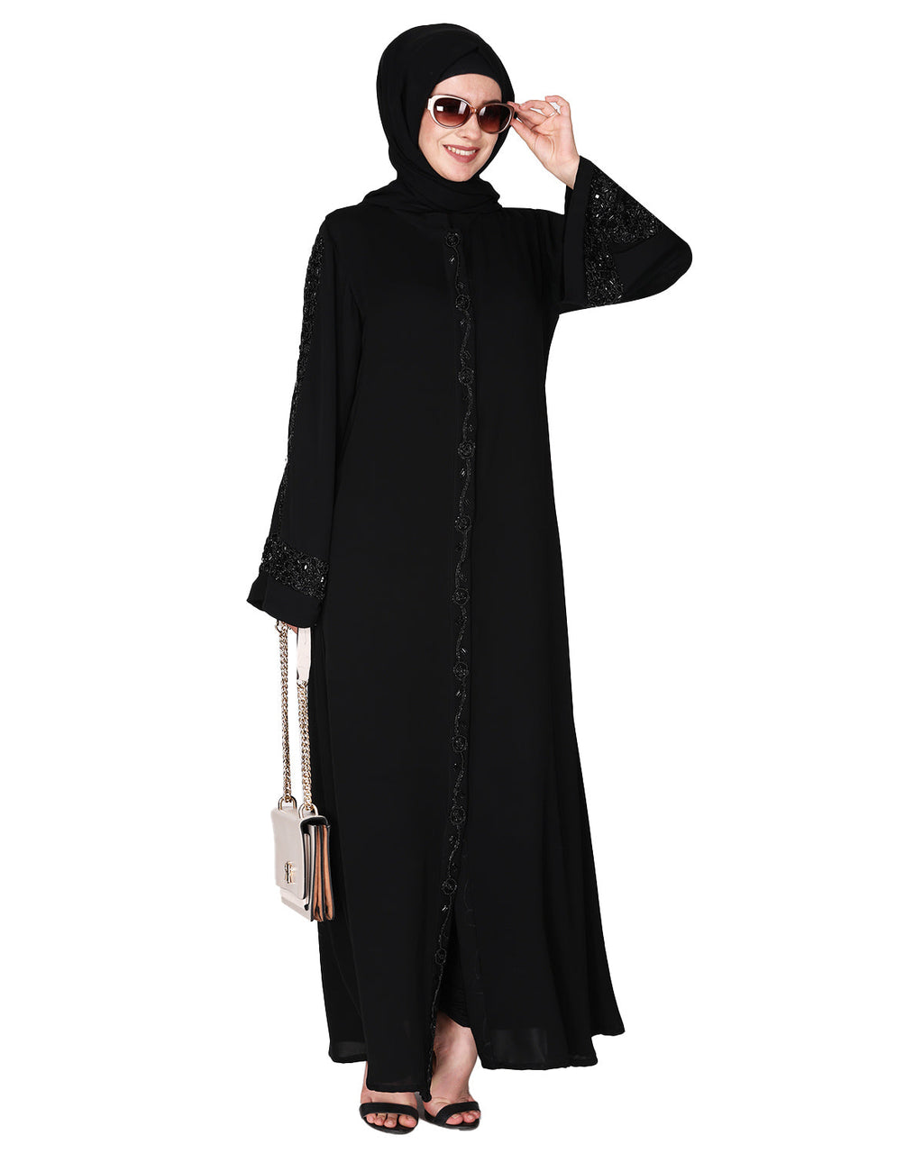 Gleaming Beaded Handwork Abaya