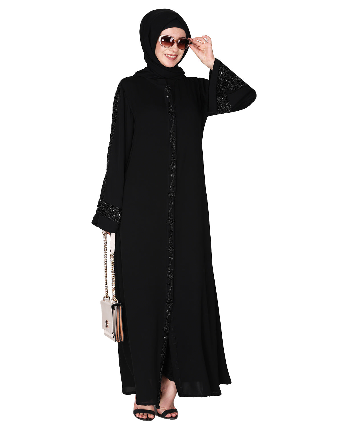 Gleaming Beaded Handwork Abaya
