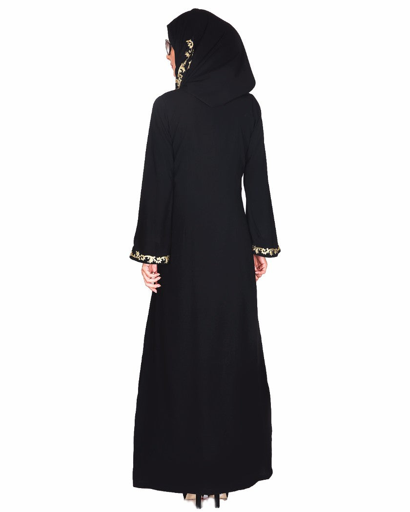 Gold Zari Embroidered Abaya