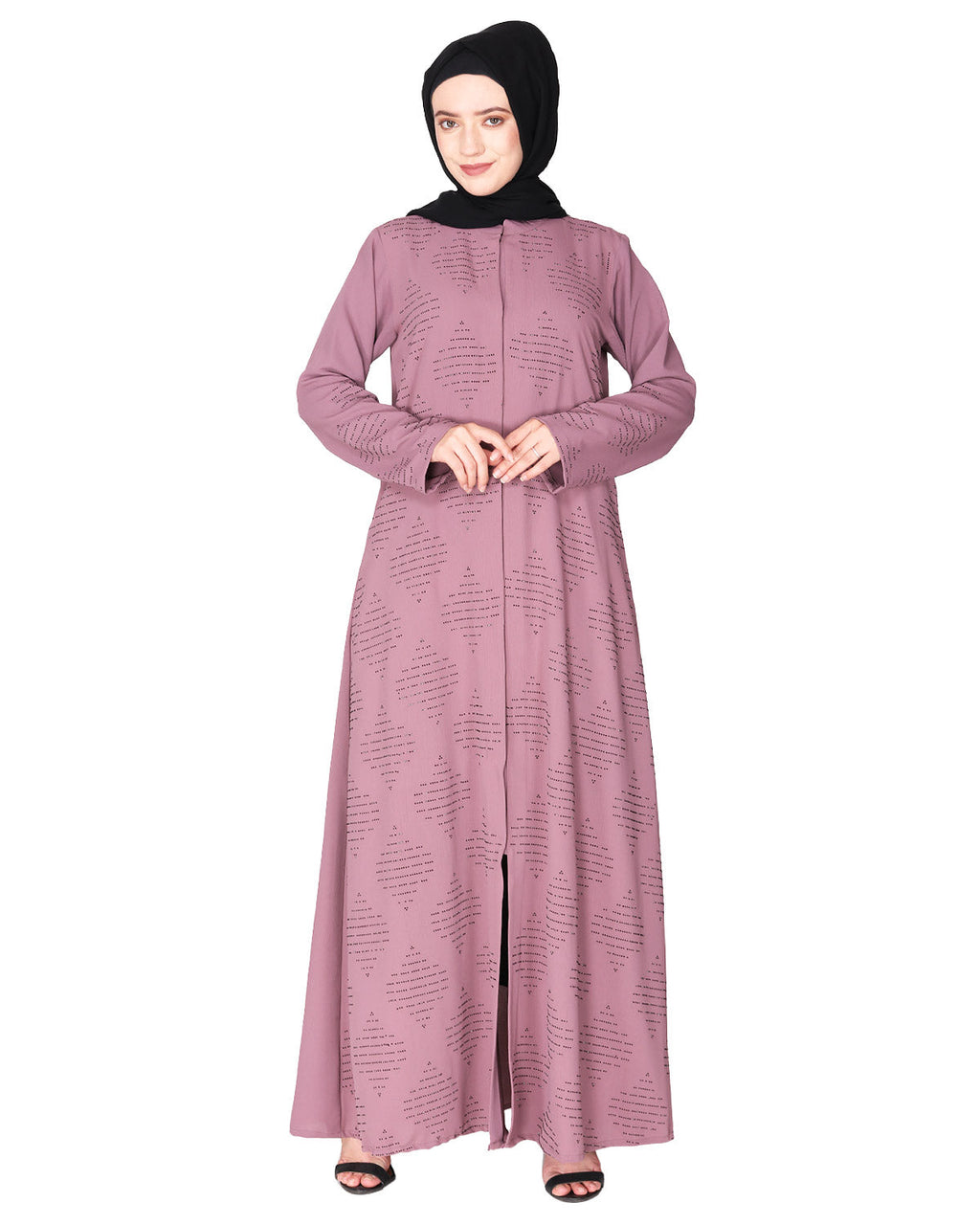 Sparkling Swarovski Crystal Stone Work abaya Dark Grey