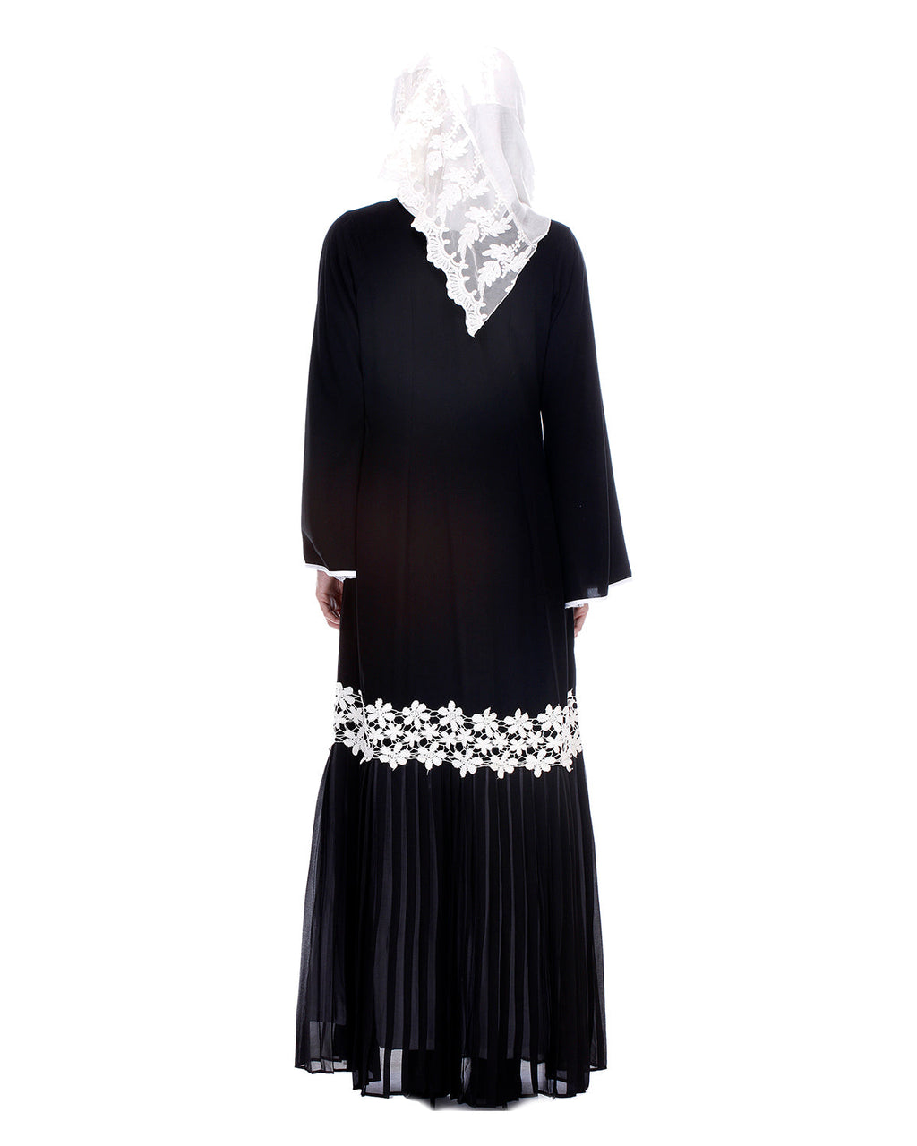 Black Pleated Abaya Black