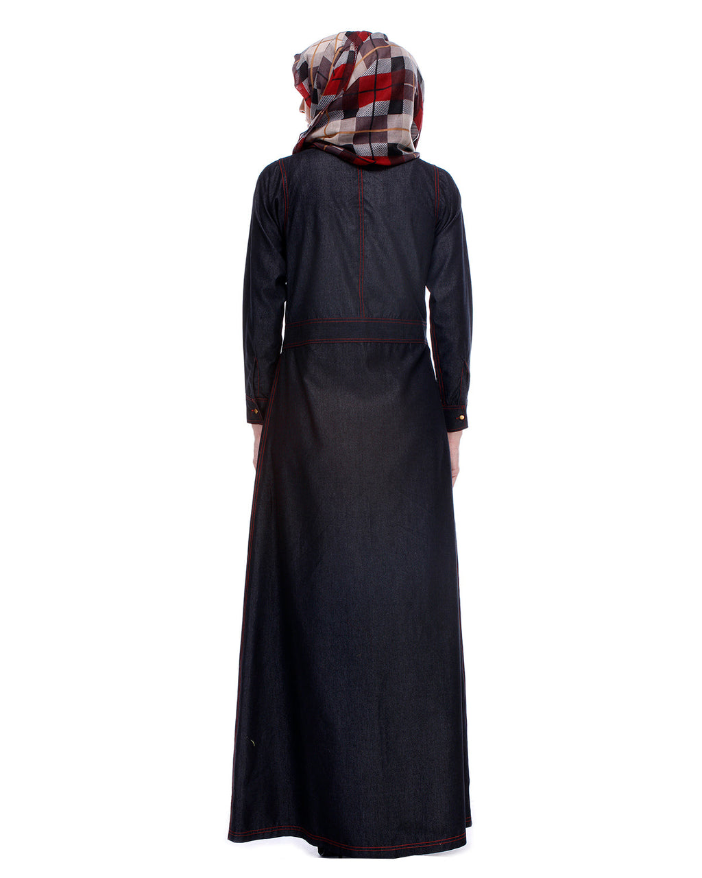 Black Denim Abaya Black