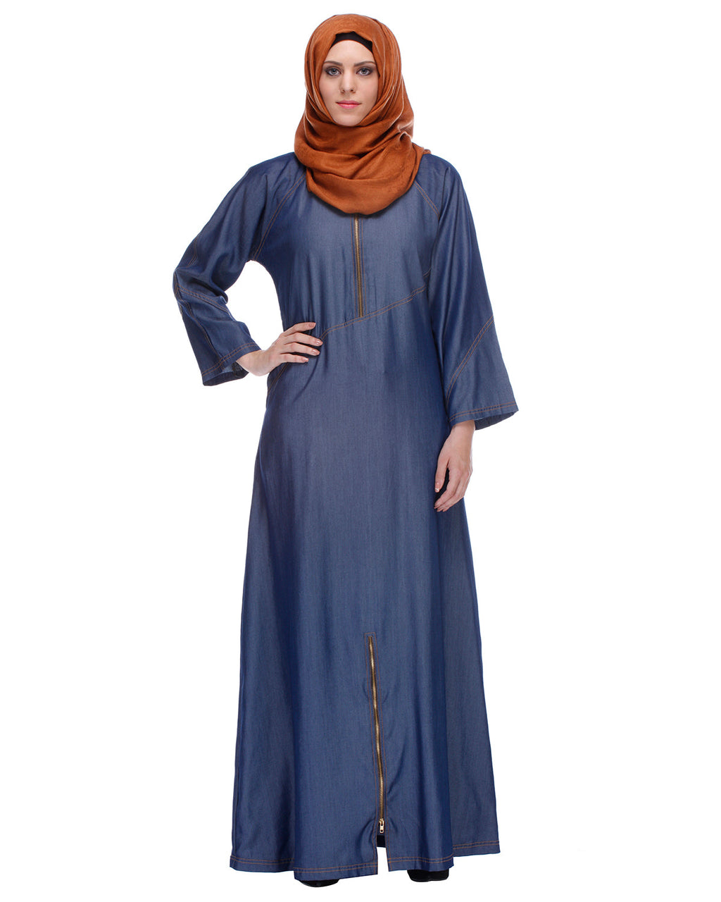 Dark Blue Denim Abaya