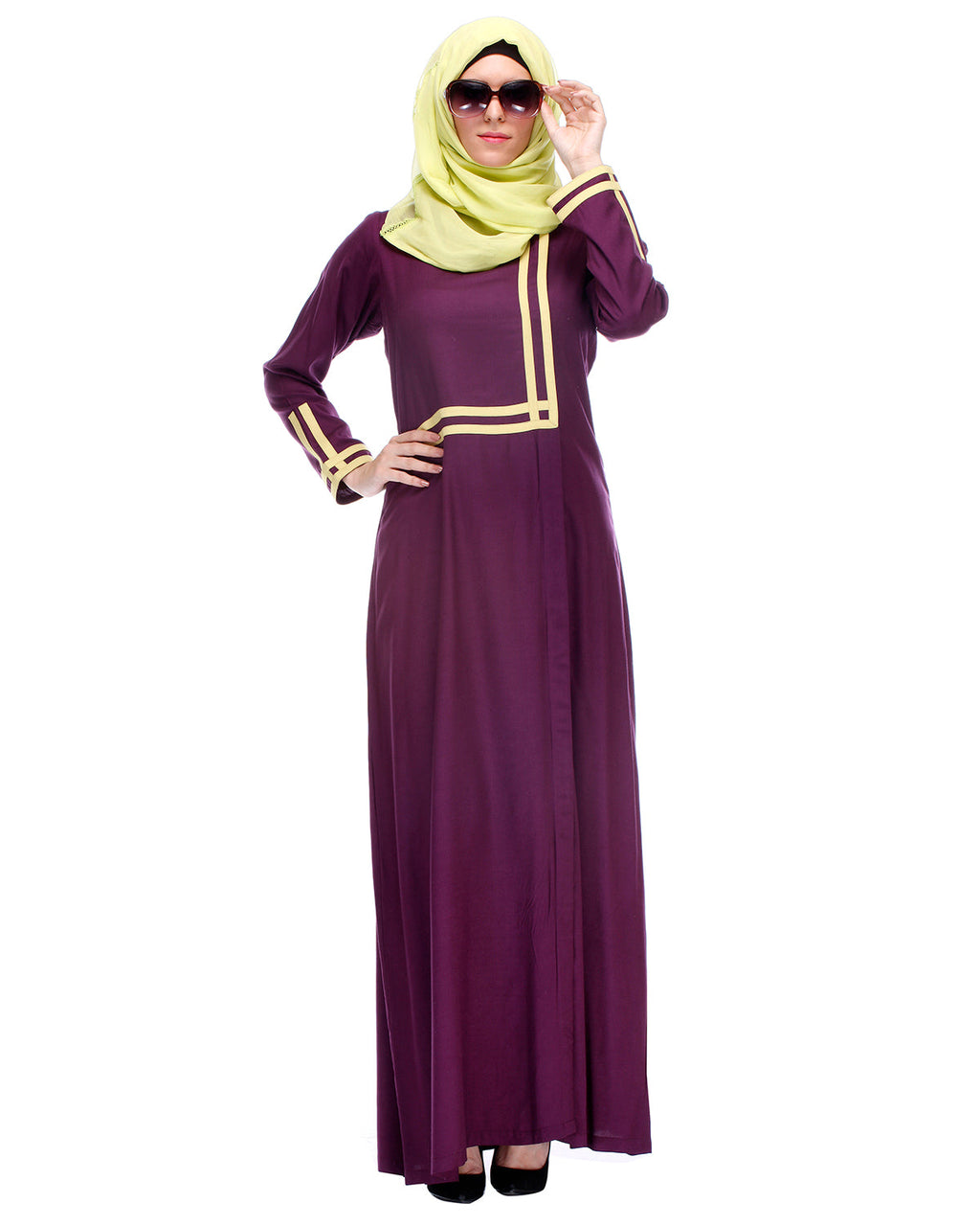 Abaya With Detailing Purple