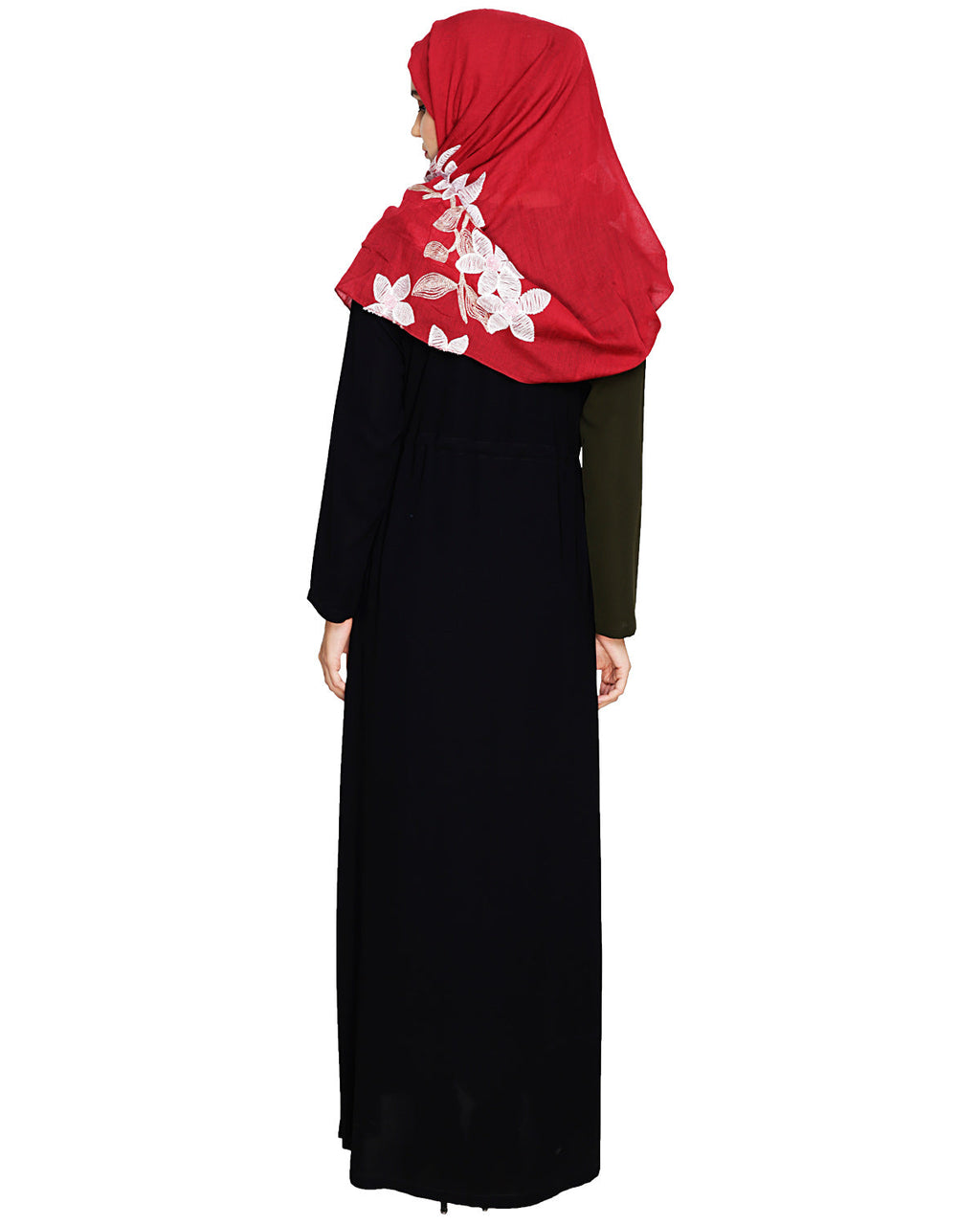 Colour Block Abaya Olive