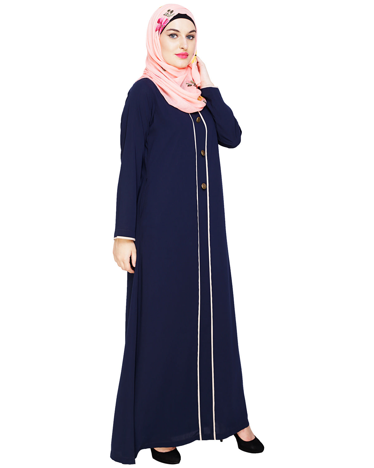 Sober Abaya with Detailing Black